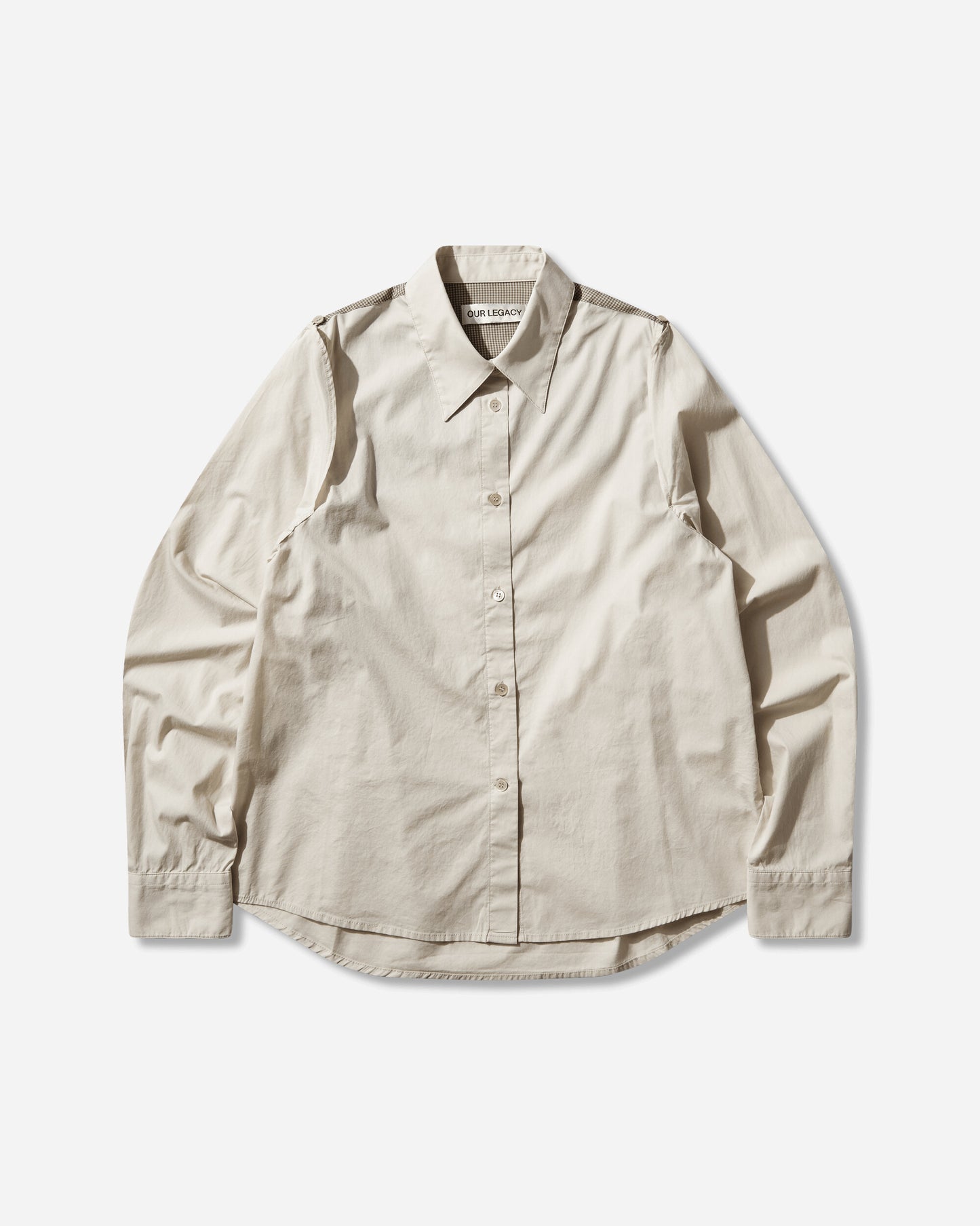 Our Legacy Wmns Slip Shirt Eggshell Plainview Cotton Shirts Longsleeve Shirt W2262SEF 001