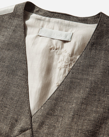Our Legacy Wmns Base Waistcoat Deep Husk Soft Grain Weave Coats and Jackets Vests W2260BDH 001