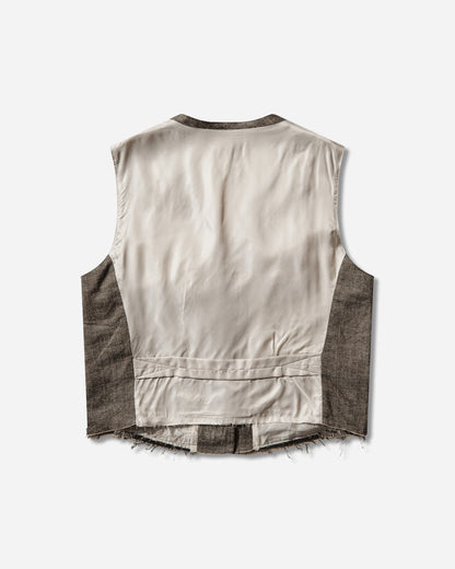 Our Legacy Wmns Base Waistcoat Deep Husk Soft Grain Weave Coats and Jackets Vests W2260BDH 001