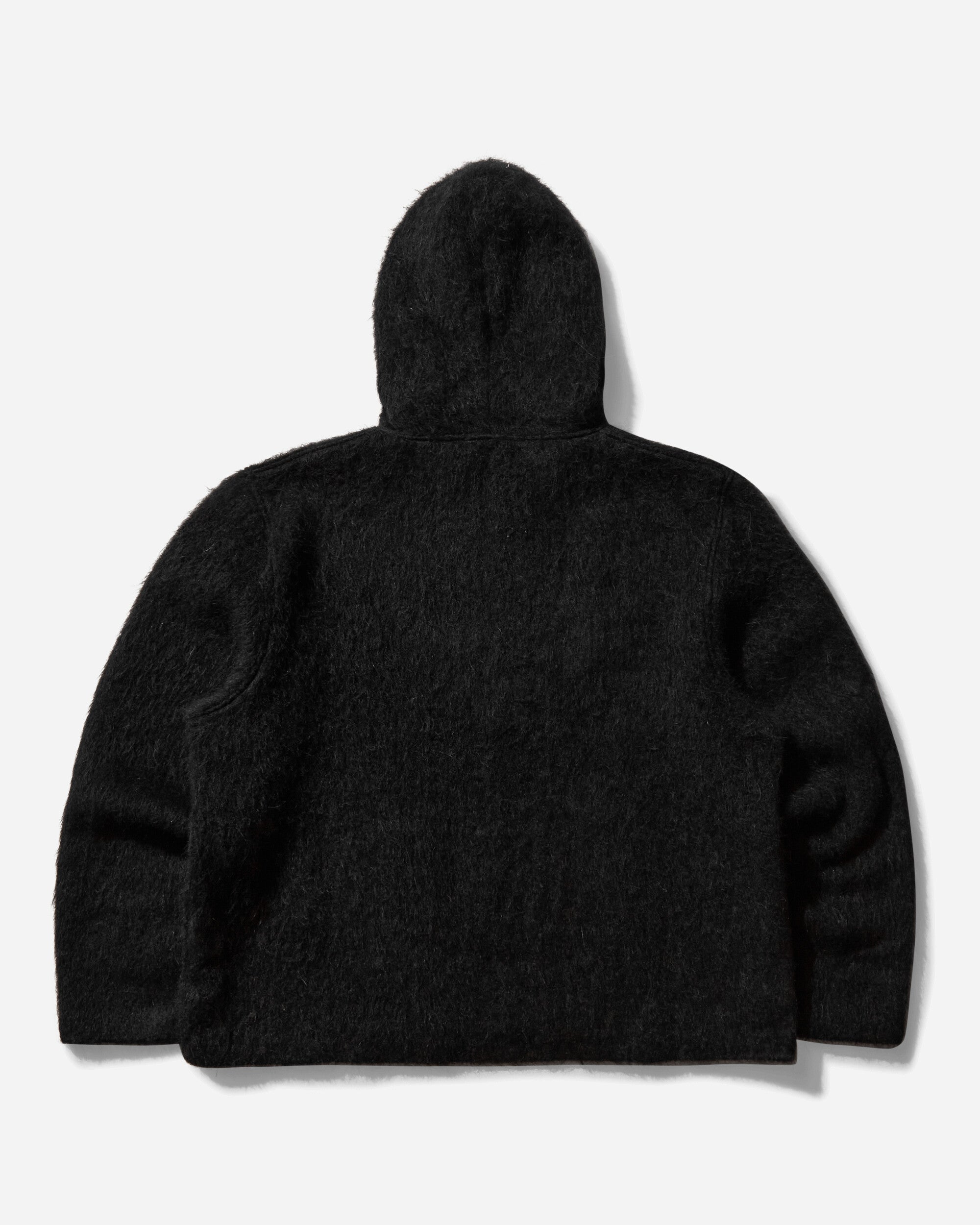 Our Legacy Full Zip Hood Black Hairy Wool Sweatshirts Zip-Ups M4243FBH 001
