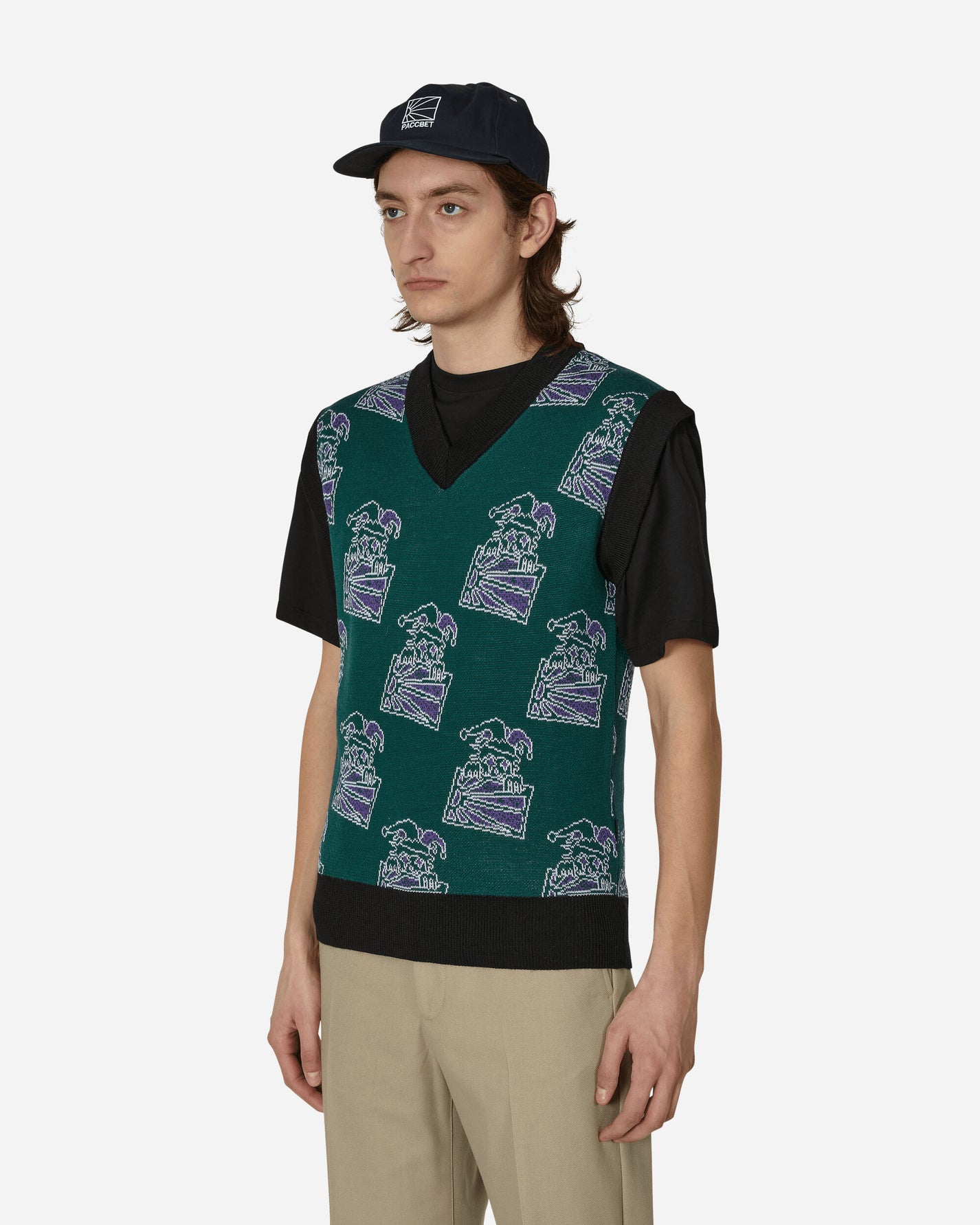 Paccbet Men Clown Sleeveless Jumper Knit Green Knitwears Gilets PACC12N004 1