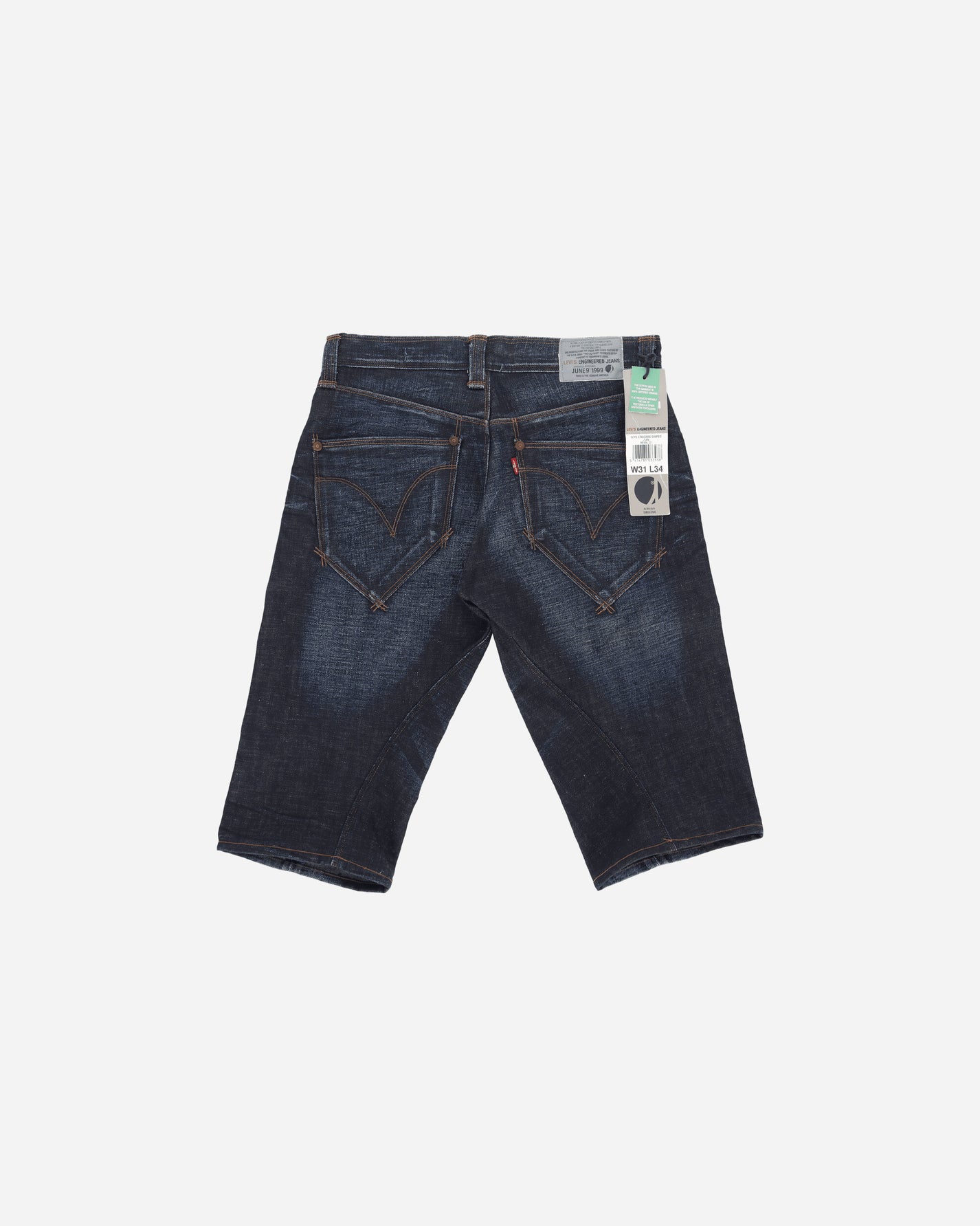 Pezze Vintage Levi'S Engineered Deadstock Dhorts Blue Shorts Denim Short 572418 1