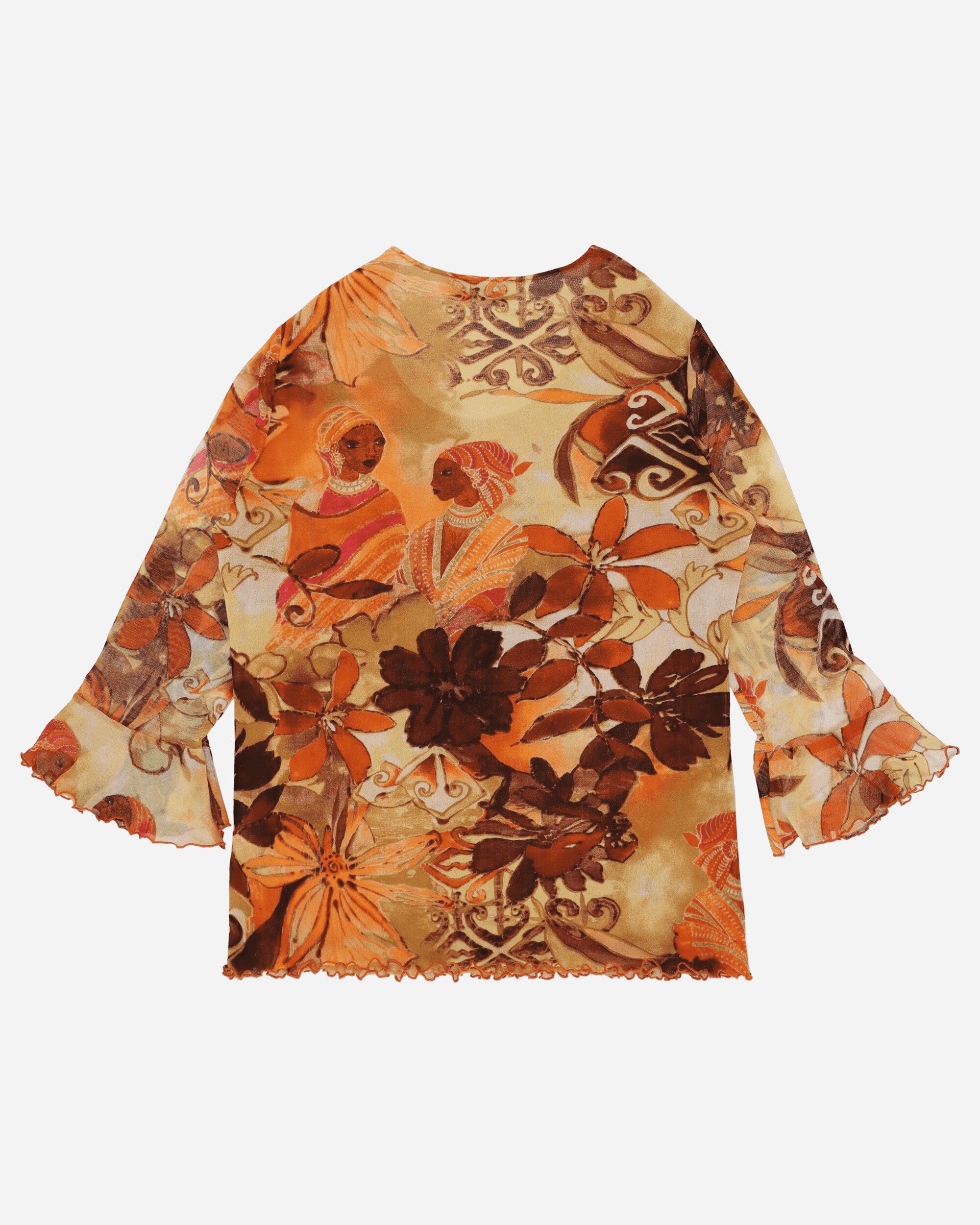 Pezze Vintage Wmns Rosanna Pellegrini Mesh Printed Top Black T-Shirts Longsleeve 0172419 1