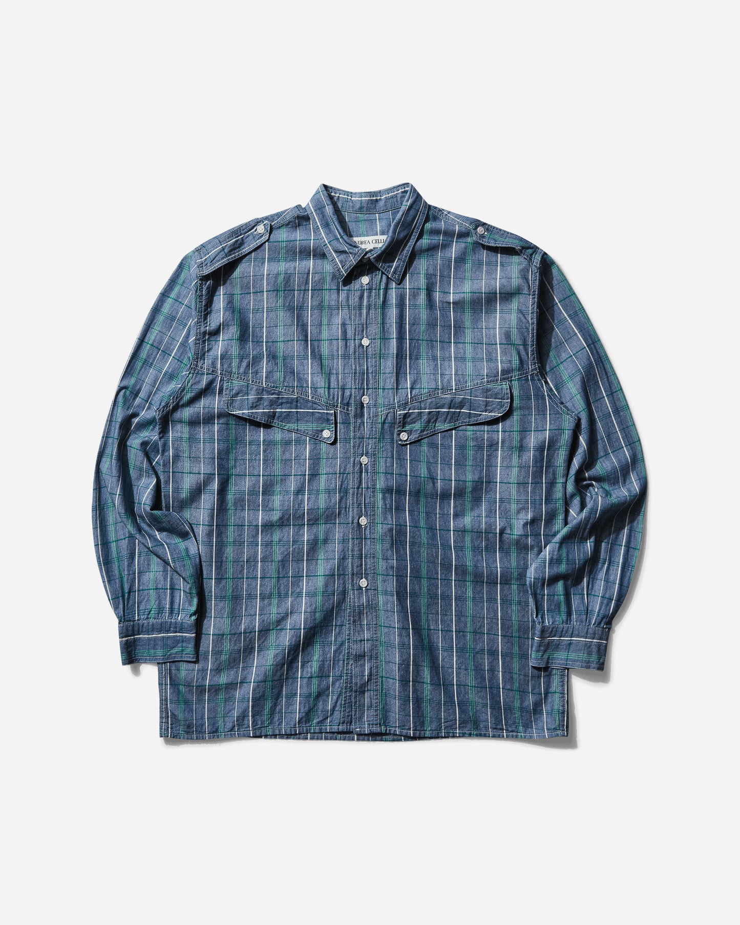 Pezze Vintage Andrea Celli Checked Shirt Blue Shirts Longsleeve Shirt 27243 1