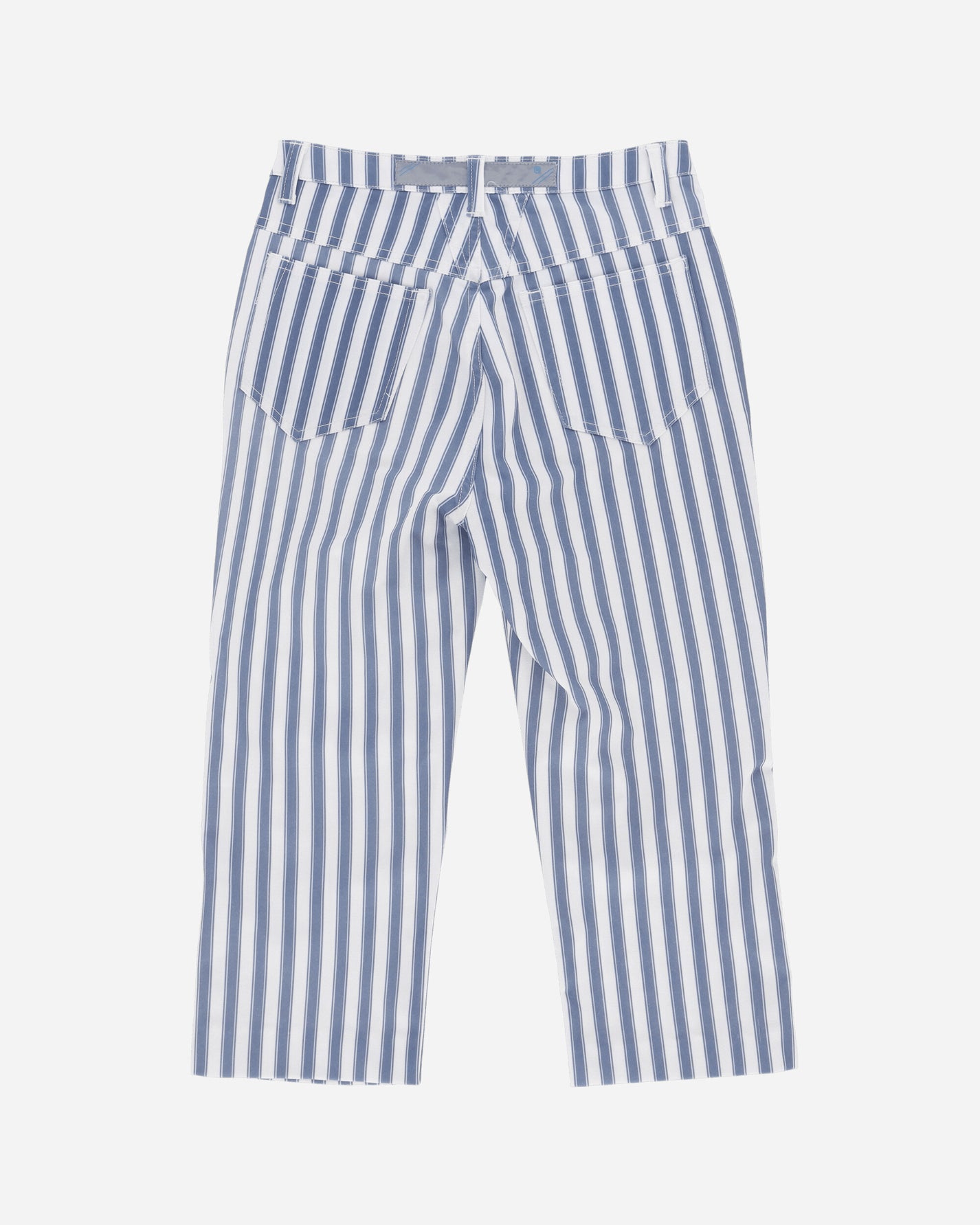 Pezze Vintage Wmns Marithé François Girbaud Striped Capri Trousers Blue Shorts Short 0772419 1