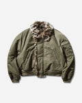 Protocol Index Exaggerated Shoulder Fur N2B Olive Coats and Jackets Bomber Jackets PI26SSMO01 OLIVE