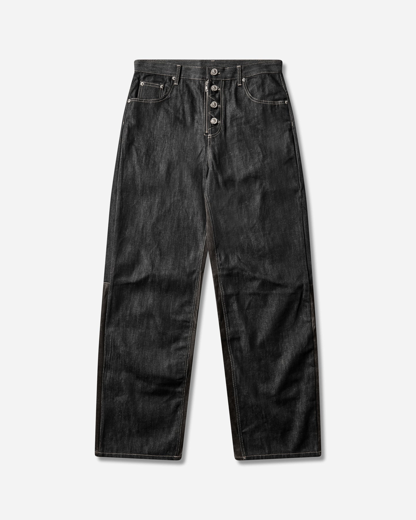 Protocol Index Paneled Hybrid Denim Pants Leather Pants Denim PI25AWMB04 LEATHER