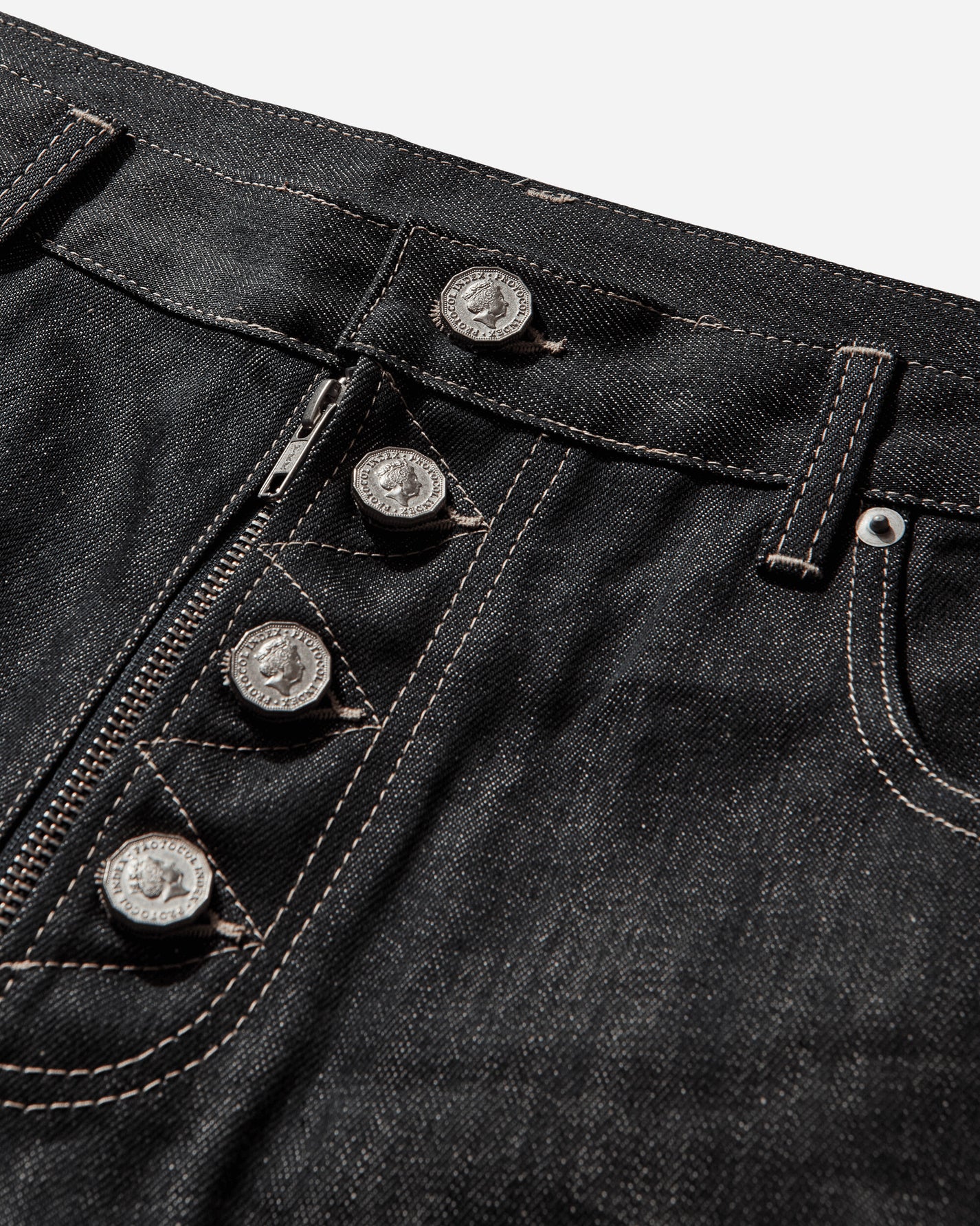 Protocol Index Paneled Hybrid Denim Pants Leather Pants Denim PI25AWMB04 LEATHER