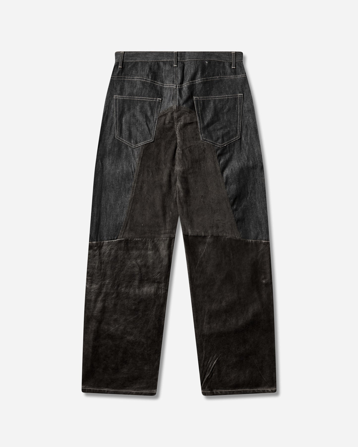 Protocol Index Paneled Hybrid Denim Pants Leather Pants Denim PI25AWMB04 LEATHER