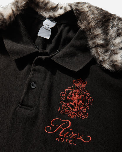 Protocol Index Fur Collar Layered Polo T Shirts Black T-Shirts Polo PI26SSMT01 BLACK