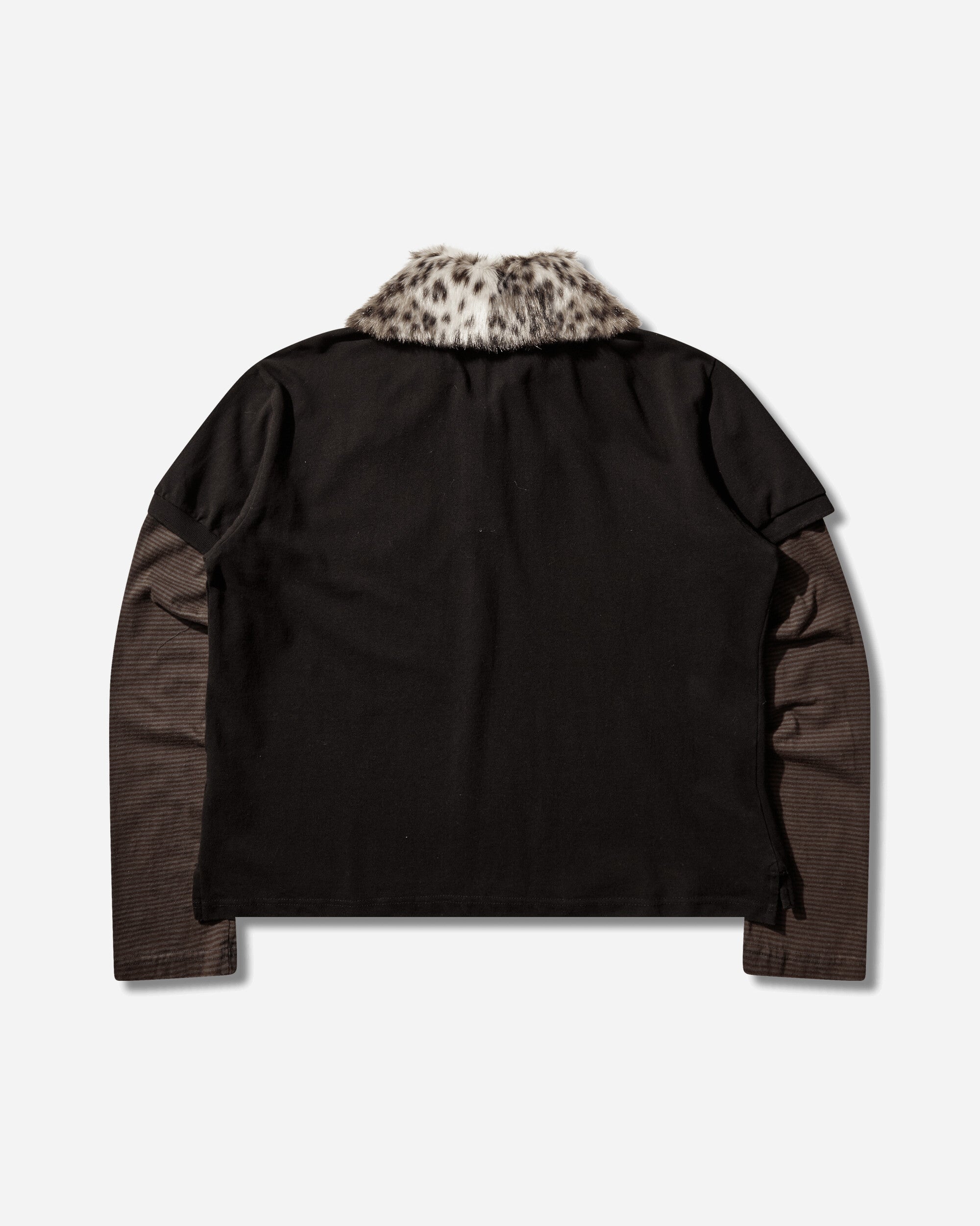 Protocol Index Fur Collar Layered Polo T Shirts Black T-Shirts Polo PI26SSMT01 BLACK