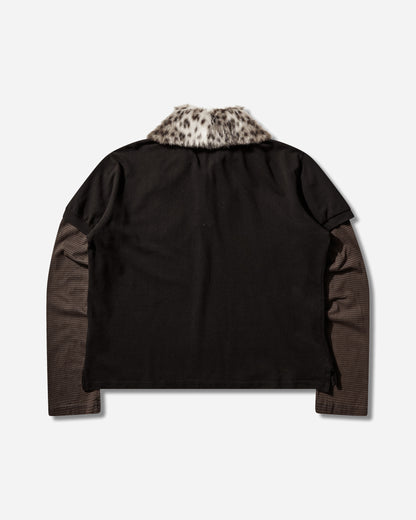 Protocol Index Fur Collar Layered Polo T Shirts Black T-Shirts Polo PI26SSMT01 BLACK