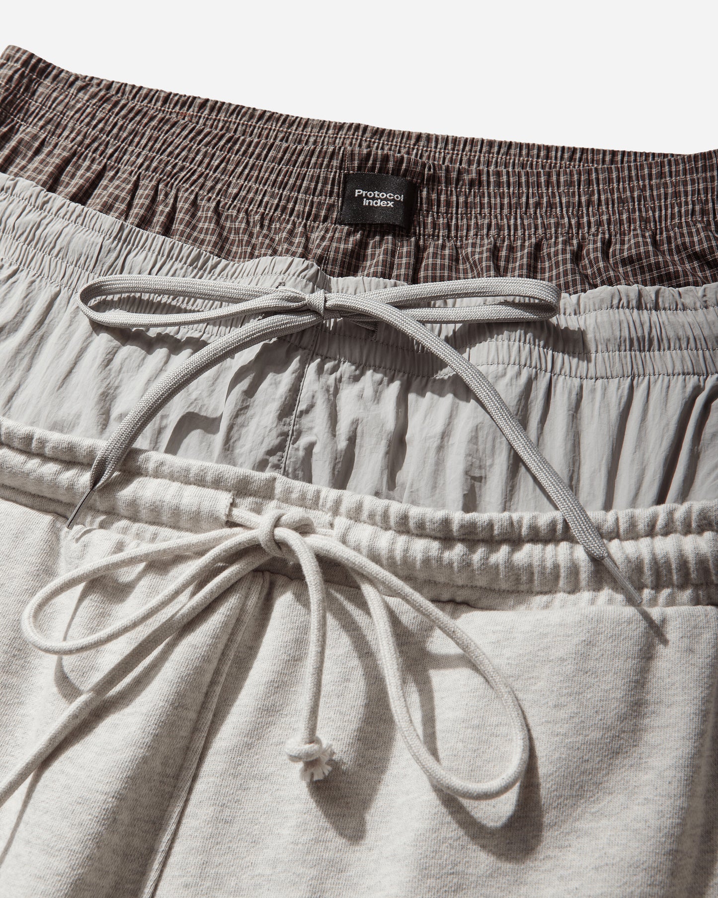 Protocol Index 3 Layered Sweat Pants White Melange Pants Sweatpants PIS26SSMB08 WHITE