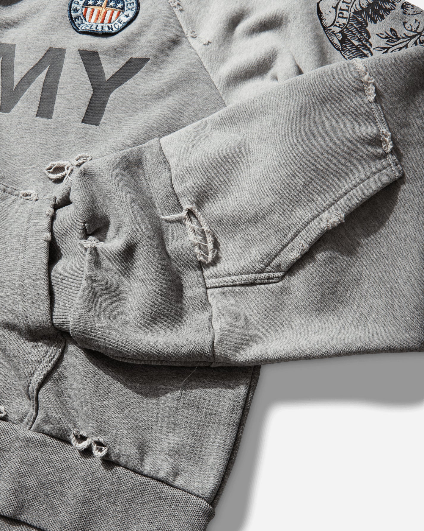 Protocol Index Reconstructed Zip Hoodie Melange Grey Sweatshirts Zip-Ups PI26SSMH05 GREY