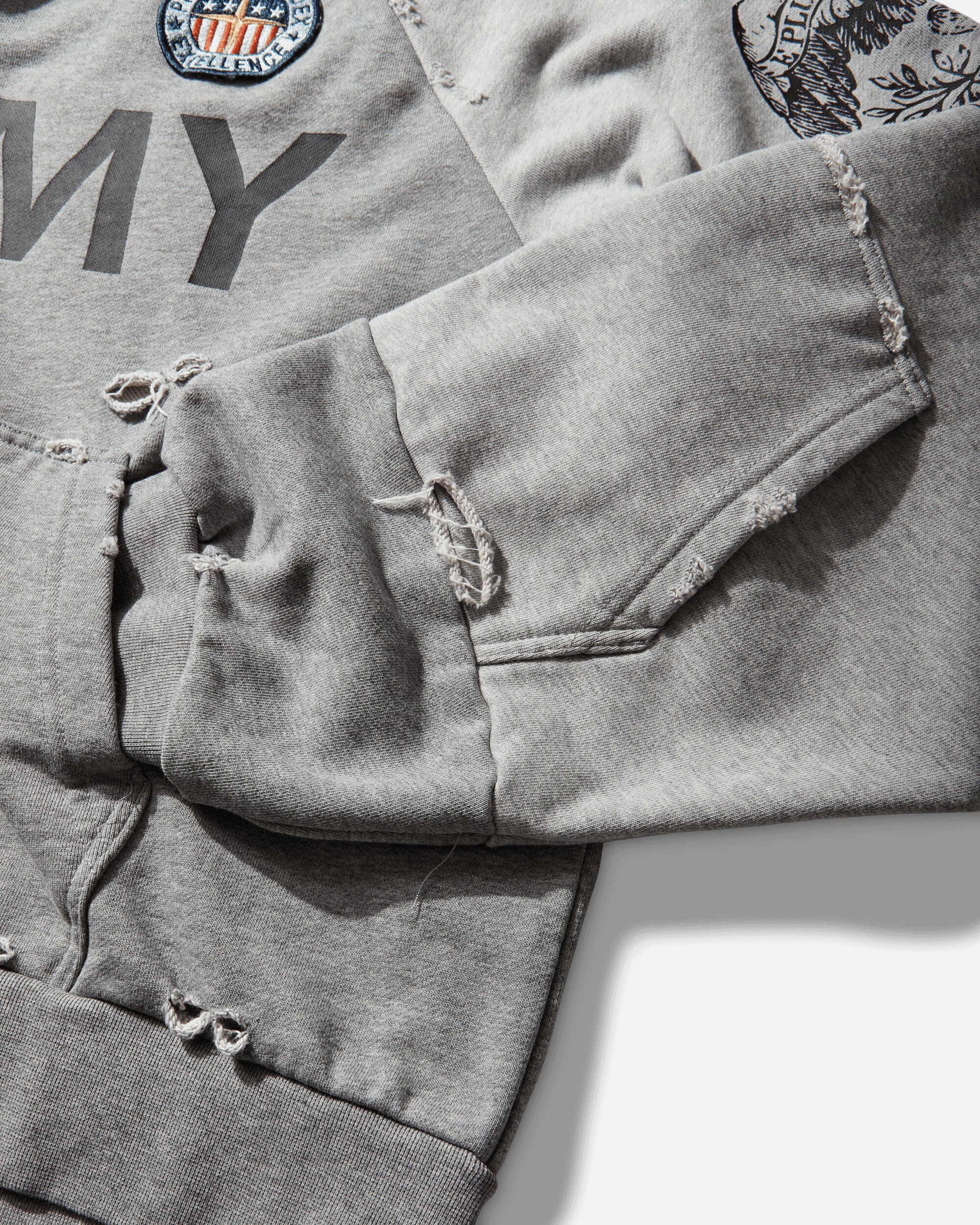 Protocol Index Reconstructed Zip Hoodie Melange Grey Sweatshirts Zip-Ups PI26SSMH05 GREY