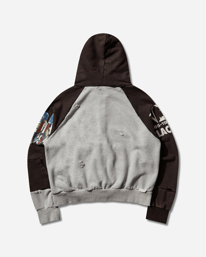 Protocol Index Tight Fit Reconstructed Zip Hoodie Black/Melange Grey Sweatshirts Zip-Ups PI26SSMH06 BLACK