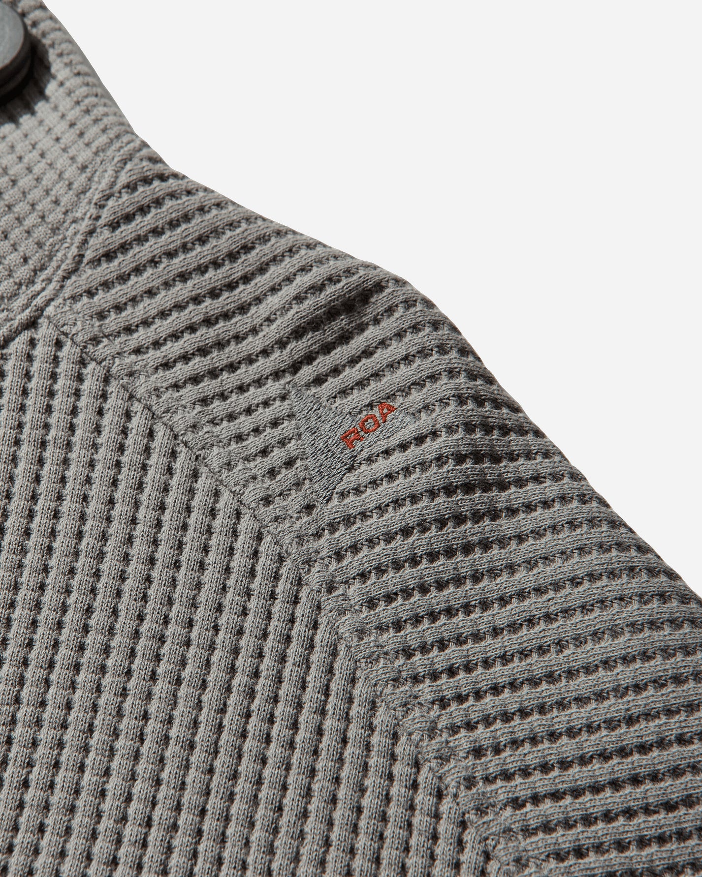 ROA Bee Sun Faded Organic Waffle Zip Up Hoodie Grey Sweatshirts Hoodies YBMW034FA31 GRY0001