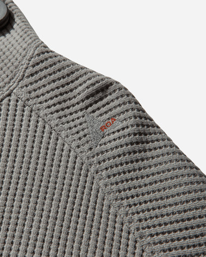 ROA Bee Sun Faded Organic Waffle Zip Up Hoodie Grey Sweatshirts Hoodies YBMW034FA31 GRY0001