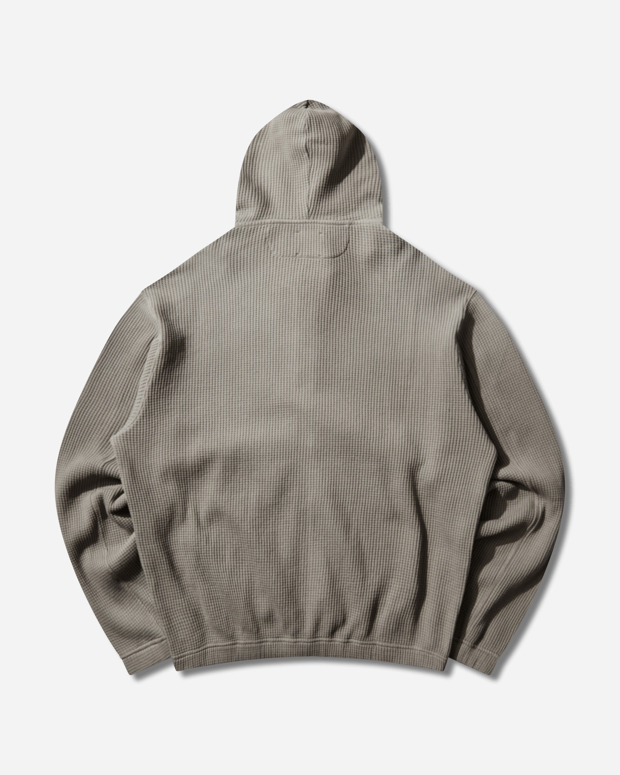 ROA Bee Sun Faded Organic Waffle Zip Up Hoodie Grey Sweatshirts Hoodies YBMW034FA31 GRY0001