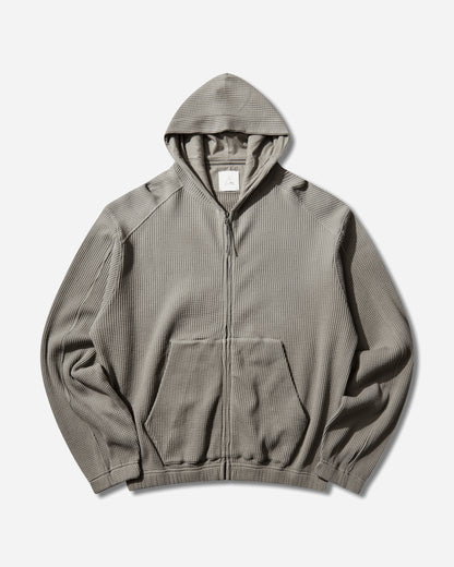ROA Bee Sun Faded Organic Waffle Zip Up Hoodie Grey Sweatshirts Hoodies YBMW034FA31 GRY0001