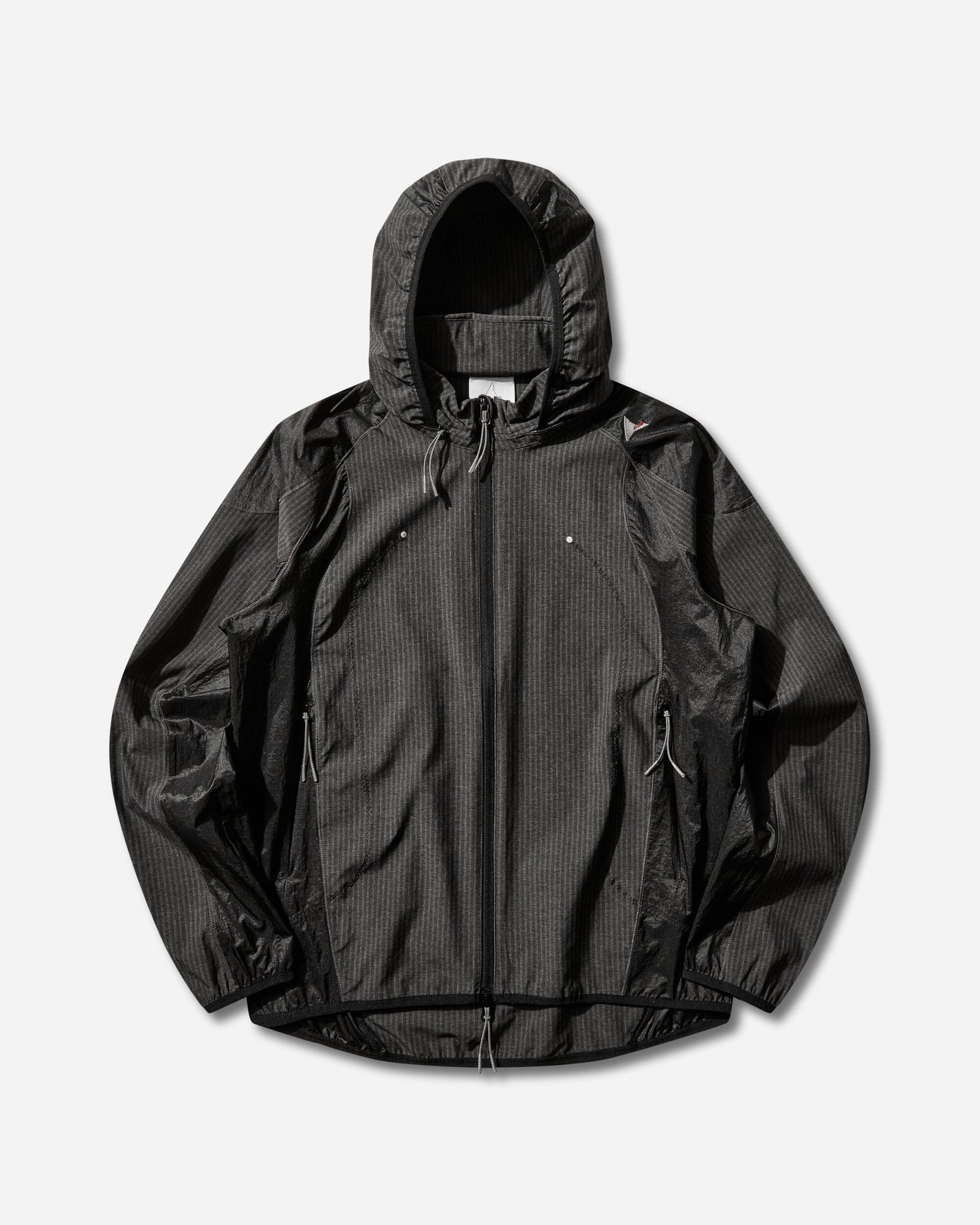 ROA Numb Pinstriped Hooded Wind Jacket Black Coats and Jackets Jackets YBMW007FA07 BLK0001