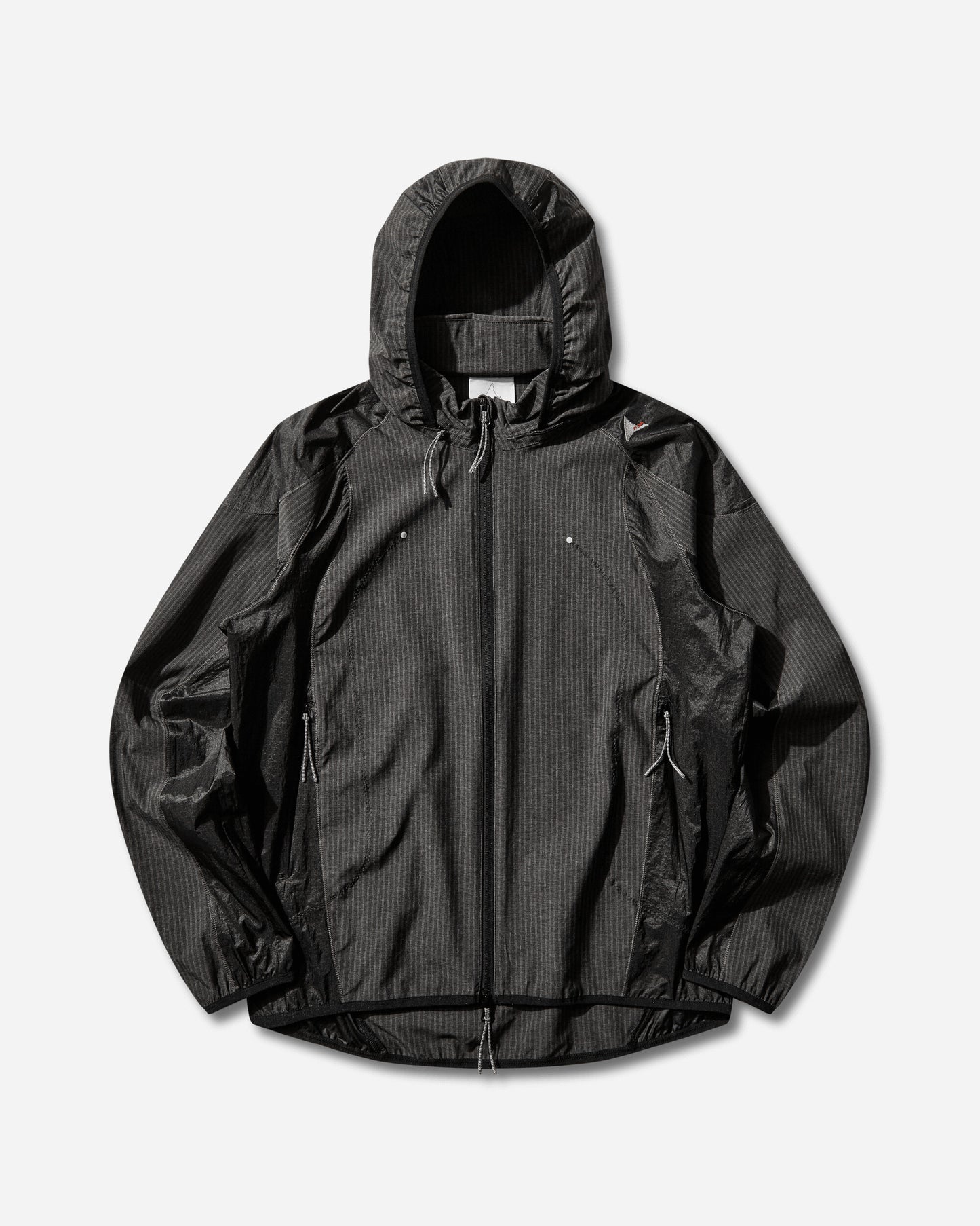 ROA Numb Pinstriped Hooded Wind Jacket Black Coats and Jackets Jackets YBMW007FA07 BLK0001