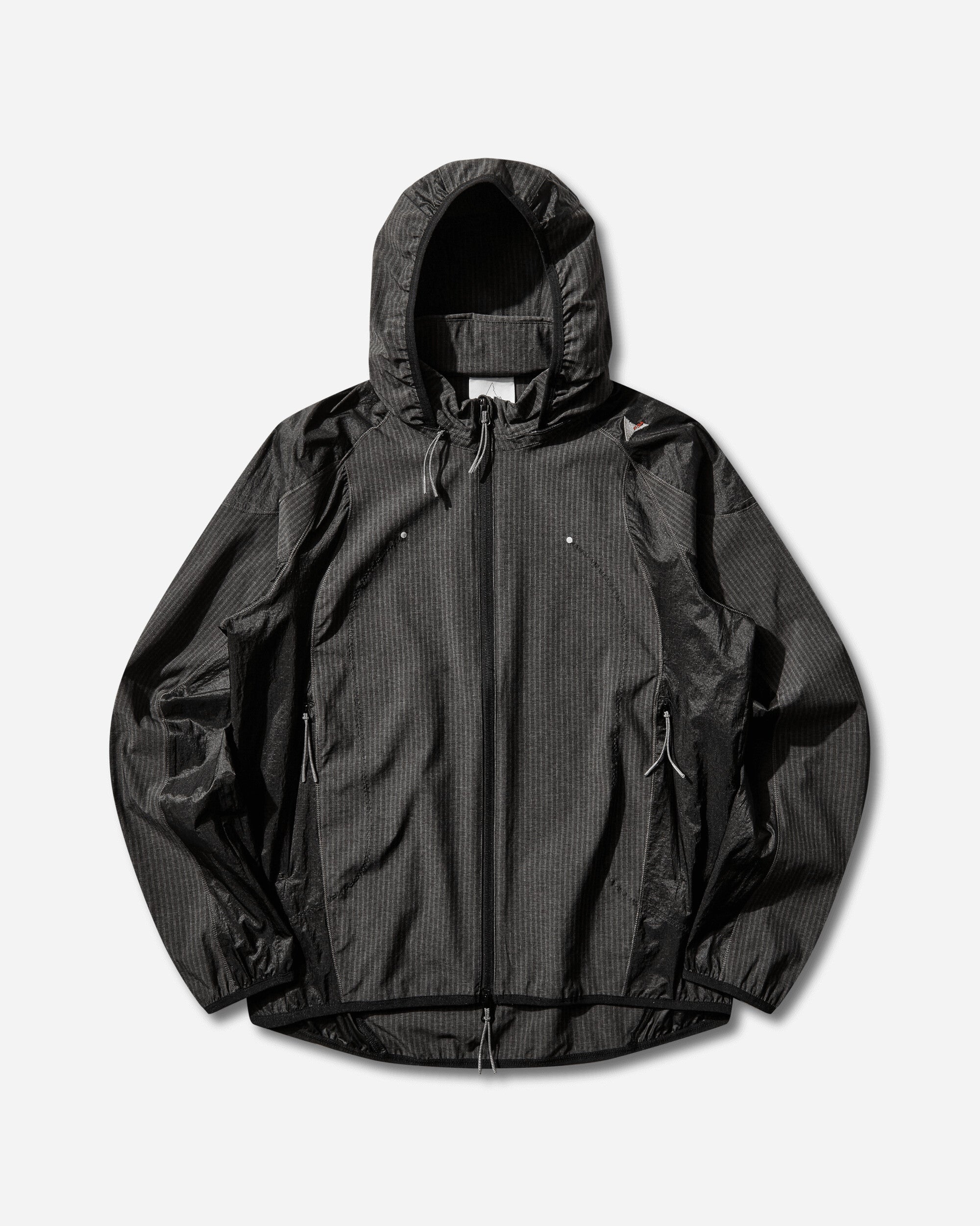ROA Numb Pinstriped Hooded Wind Jacket Black Coats and Jackets Jackets YBMW007FA07 BLK0001