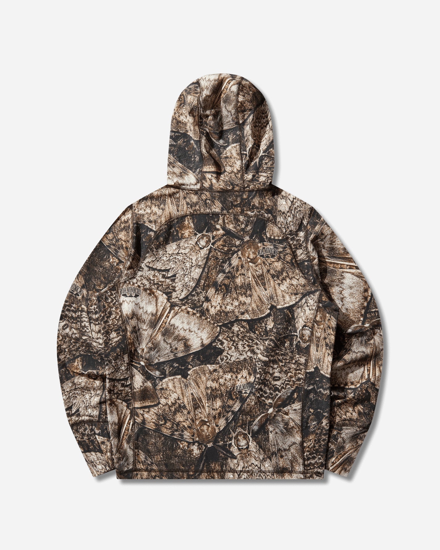 ROA Lio UPF Plus 50 Baselayer Moth Print Long Sleeve Hoodie Brown T-Shirts Longsleeve YBMW082FA67 BRW0001