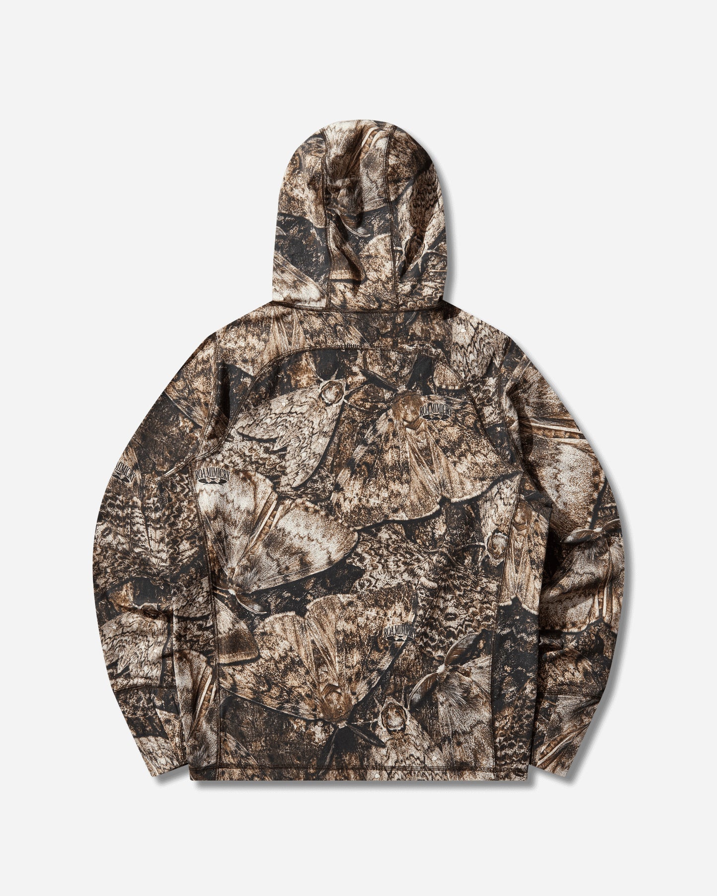 ROA Lio UPF Plus 50 Baselayer Moth Print Long Sleeve Hoodie Brown T-Shirts Longsleeve YBMW082FA67 BRW0001