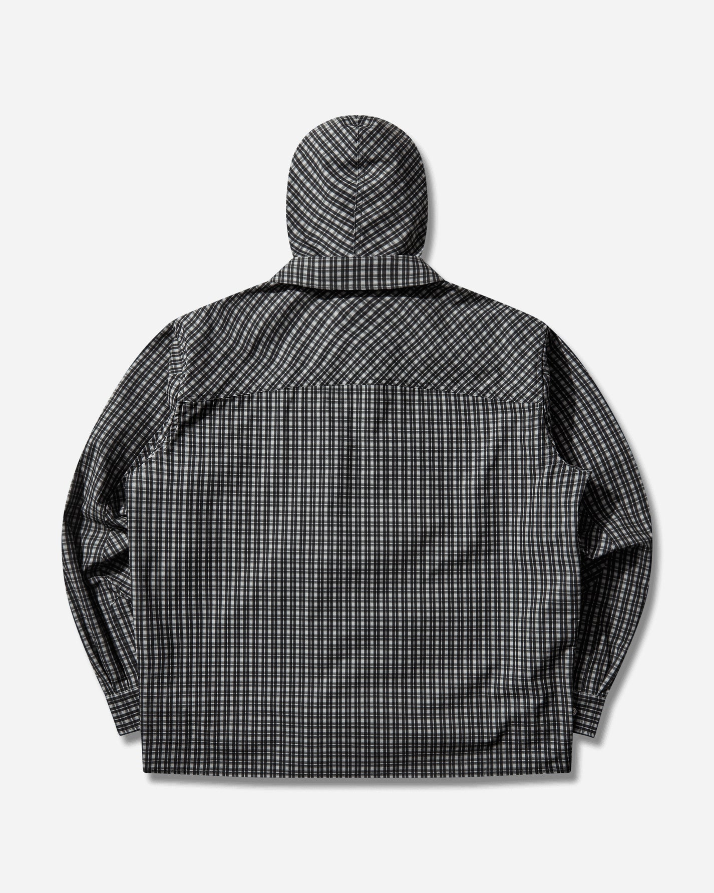 ROA Aair Floweave Printed Check Long Sleeve Hooded Shirt Anthracite Shirts Longsleeve Shirt YBMW016FA16 ANT0001