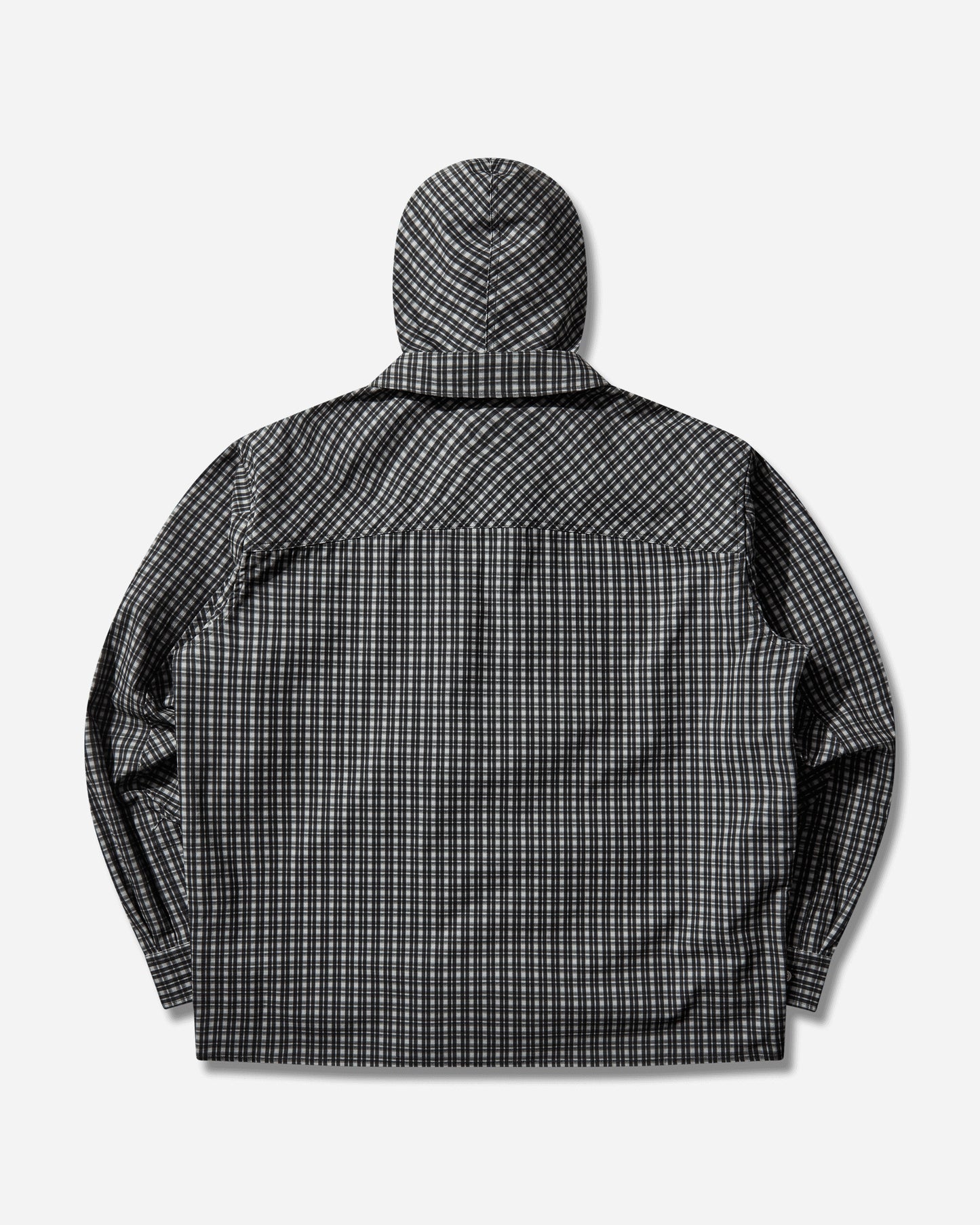 ROA Aair Floweave Printed Check Long Sleeve Hooded Shirt Anthracite Shirts Longsleeve Shirt YBMW016FA16 ANT0001