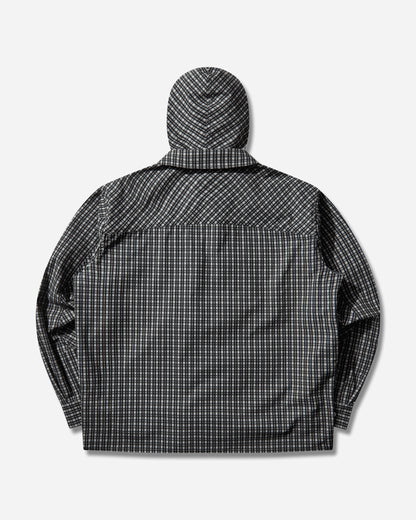 ROA Aair Floweave Printed Check Long Sleeve Hooded Shirt Anthracite Shirts Longsleeve Shirt YBMW016FA16 ANT0001