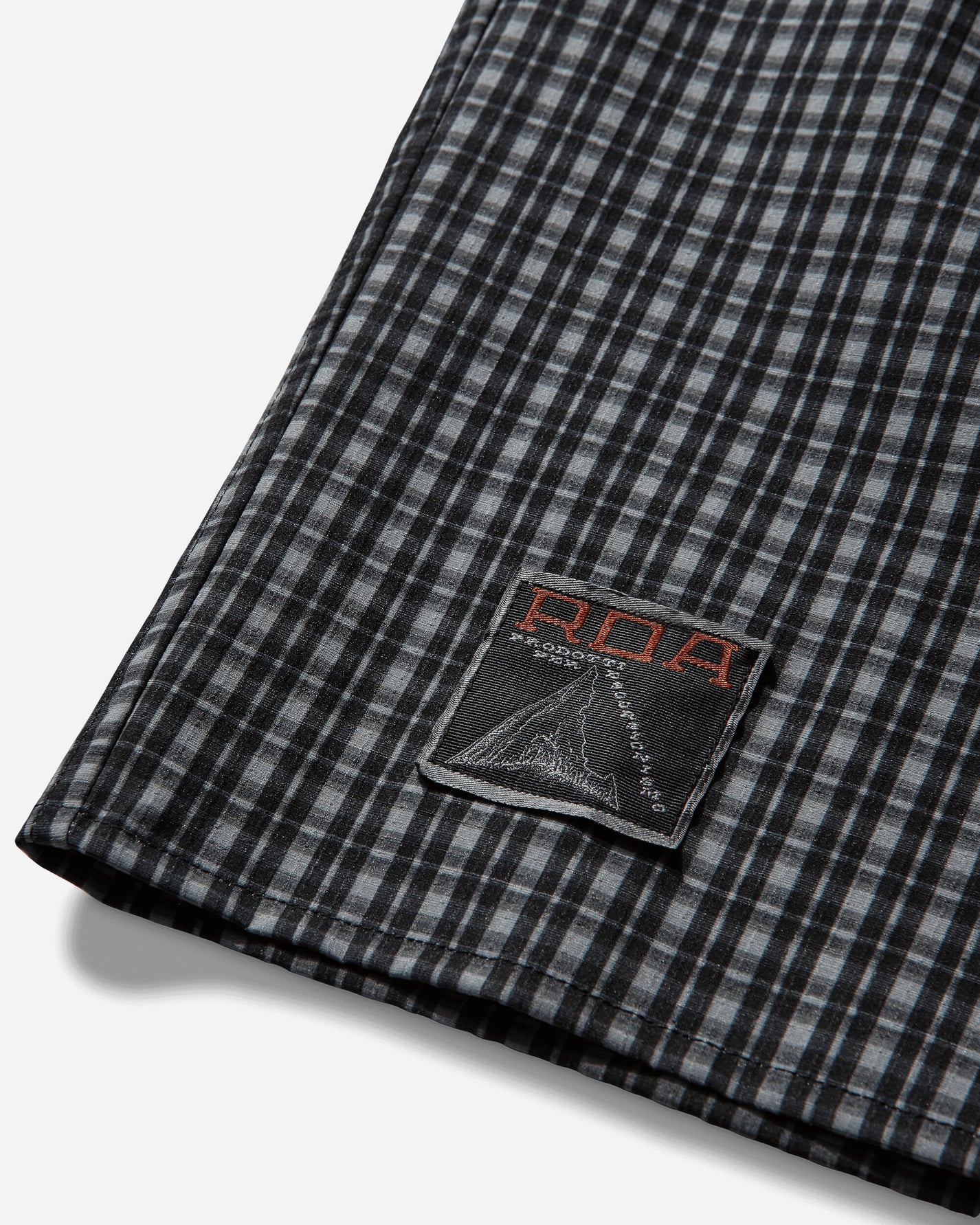 ROA Aair Floweave Printed Check Long Sleeve Hooded Shirt Anthracite Shirts Longsleeve Shirt YBMW016FA16 ANT0001