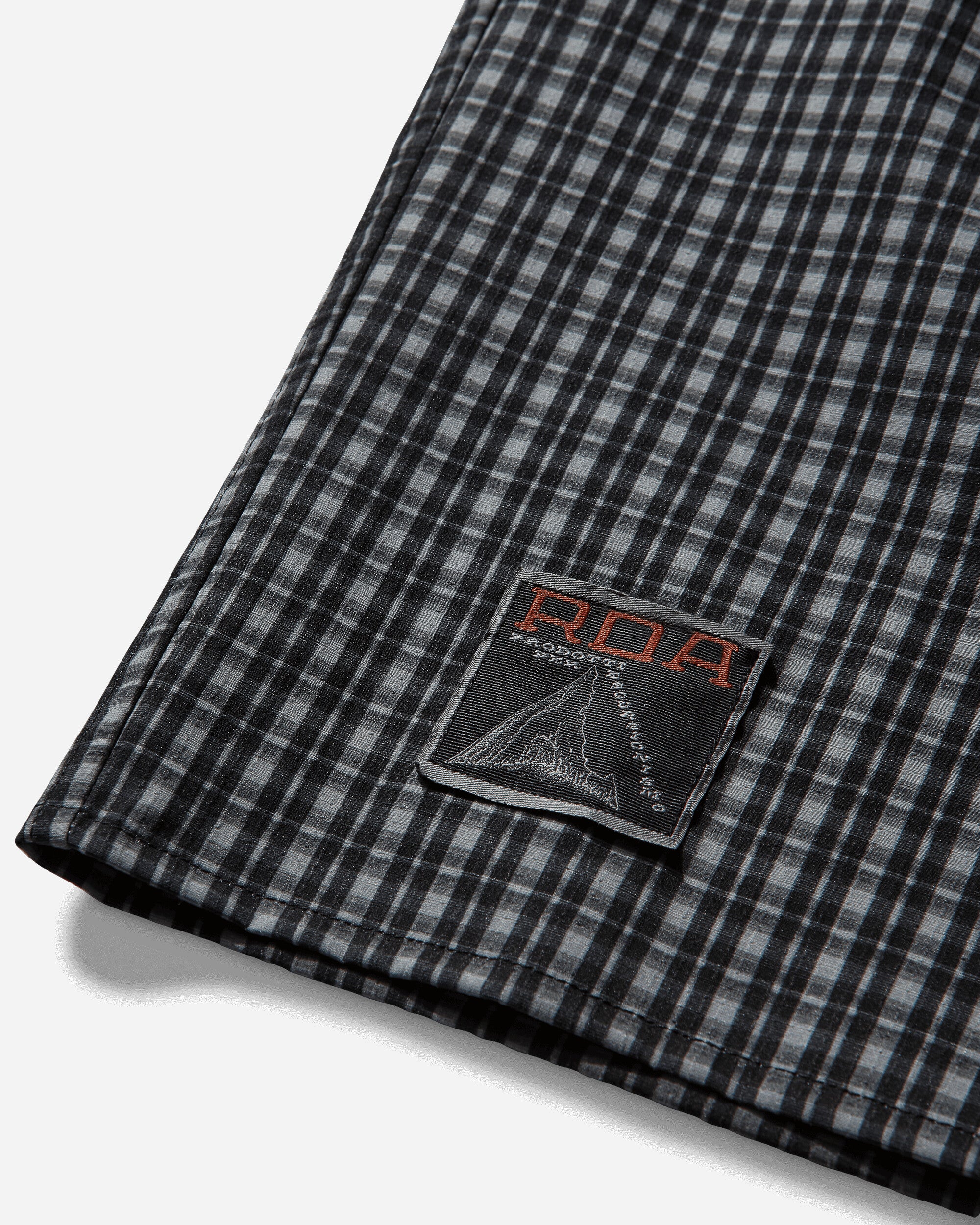 ROA Aair Floweave Printed Check Long Sleeve Hooded Shirt Anthracite Shirts Longsleeve Shirt YBMW016FA16 ANT0001