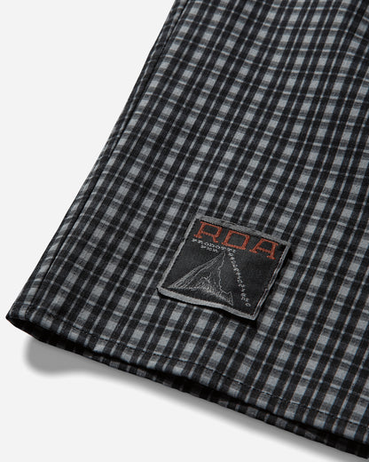 ROA Aair Floweave Printed Check Long Sleeve Hooded Shirt Anthracite Shirts Longsleeve Shirt YBMW016FA16 ANT0001