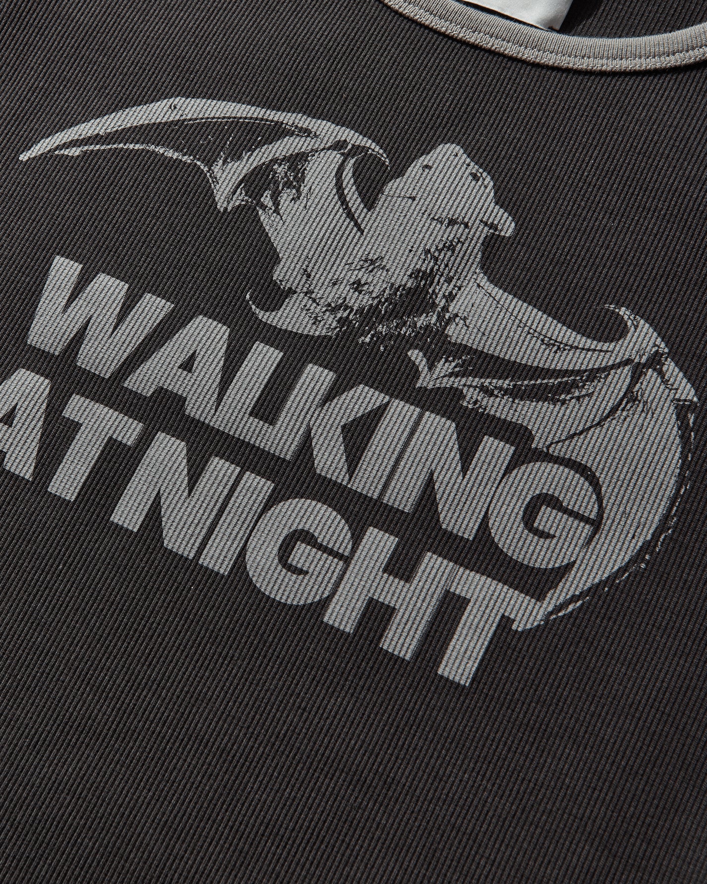 ROA Guniy Ribbed Baby Tee Washed Black T-Shirts Top YBWW017JY06 BLK0020