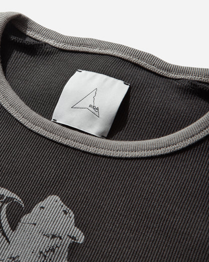 ROA Guniy Ribbed Baby Tee Washed Black T-Shirts Top YBWW017JY06 BLK0020