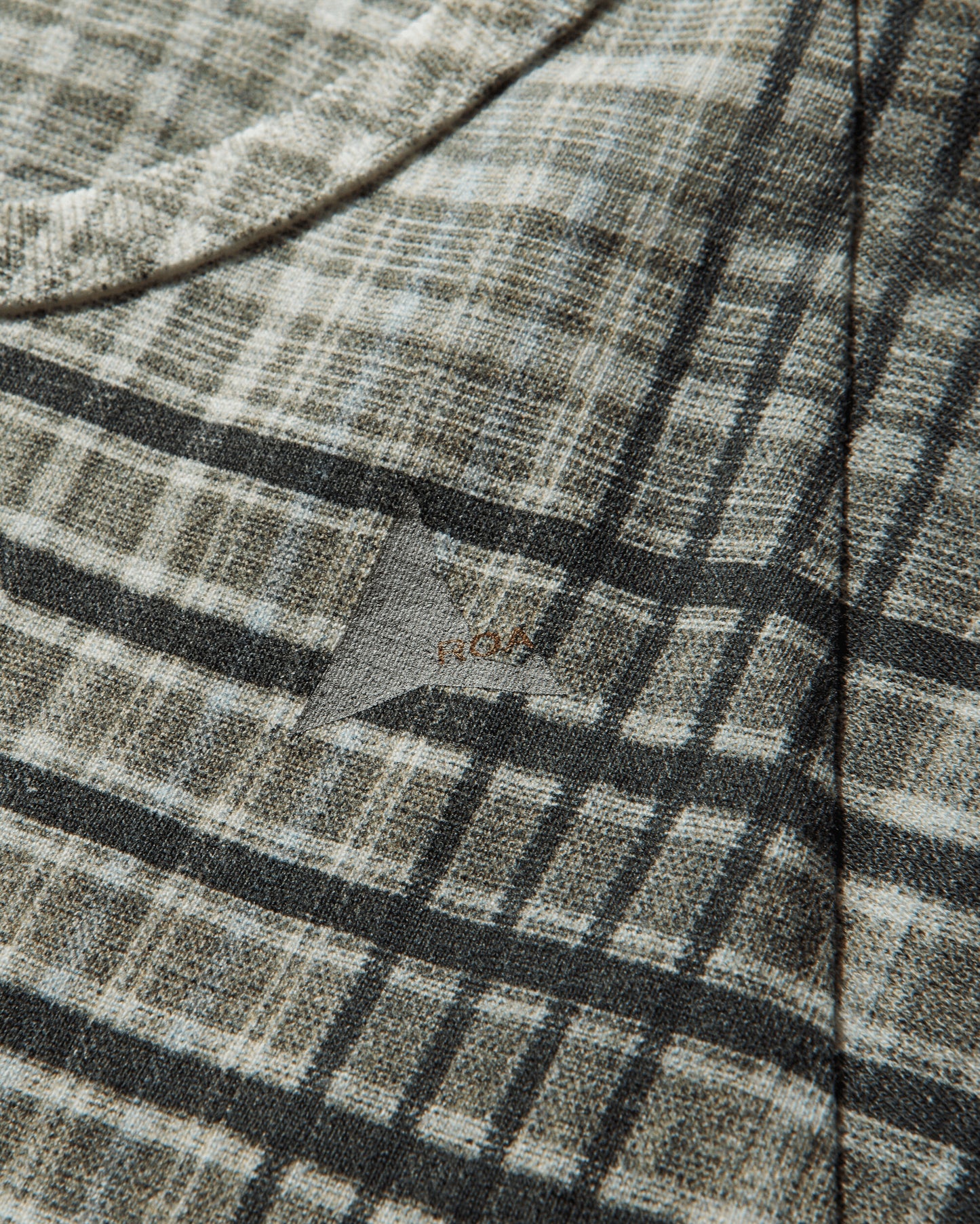 ROA Taba Printed Check Baby Tee Sage Green T-Shirts Top YBWW029JY11 GRN0002