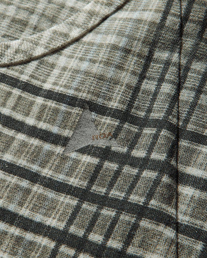 ROA Taba Printed Check Baby Tee Sage Green T-Shirts Top YBWW029JY11 GRN0002