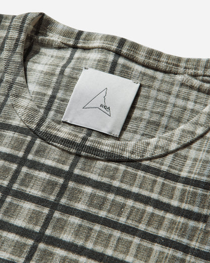 ROA Taba Printed Check Baby Tee Sage Green T-Shirts Top YBWW029JY11 GRN0002