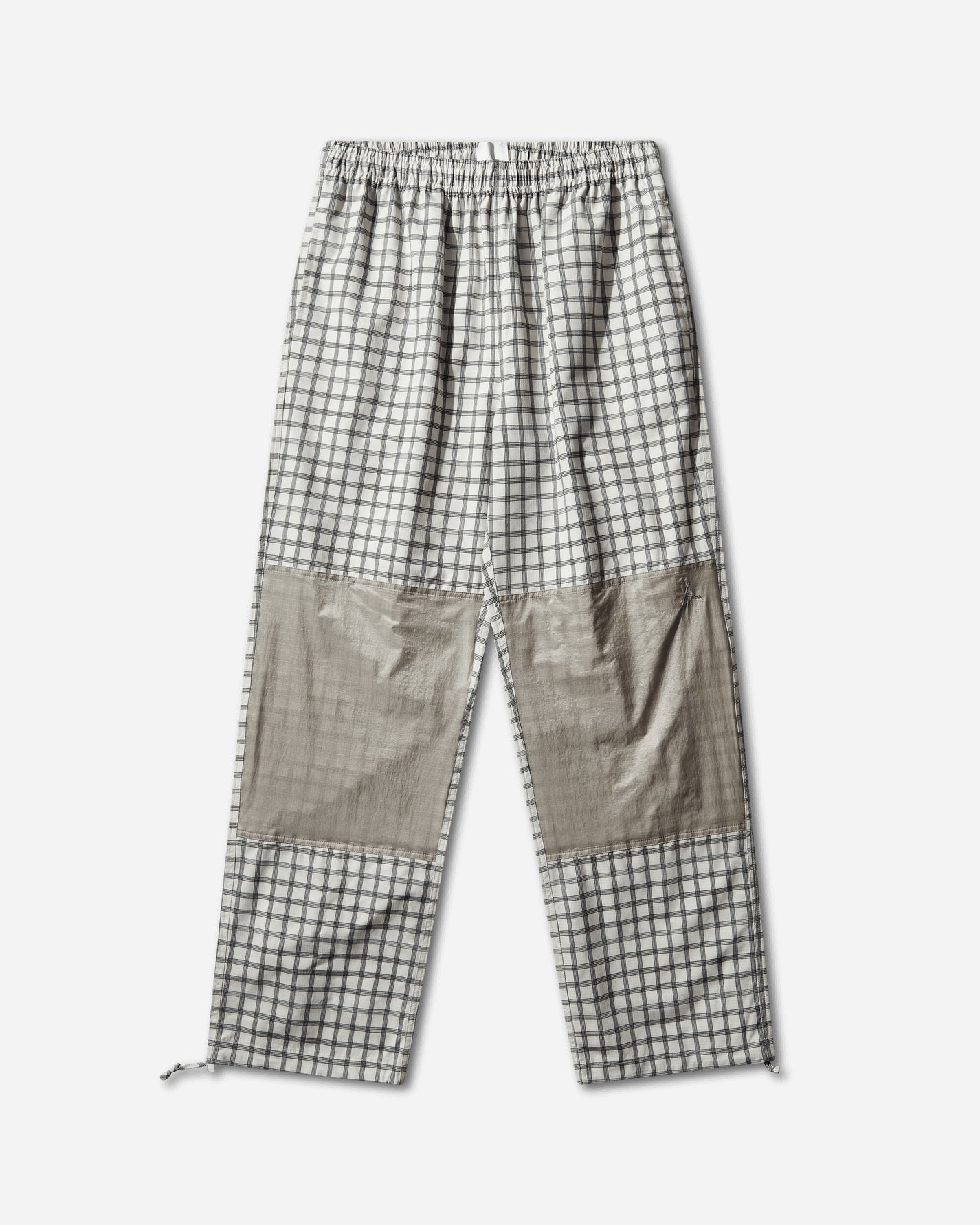 ROA Aair Floweave Printed Check Elasticated Waistband Pants White Pants Trousers YBMW023FA21 WTH0001