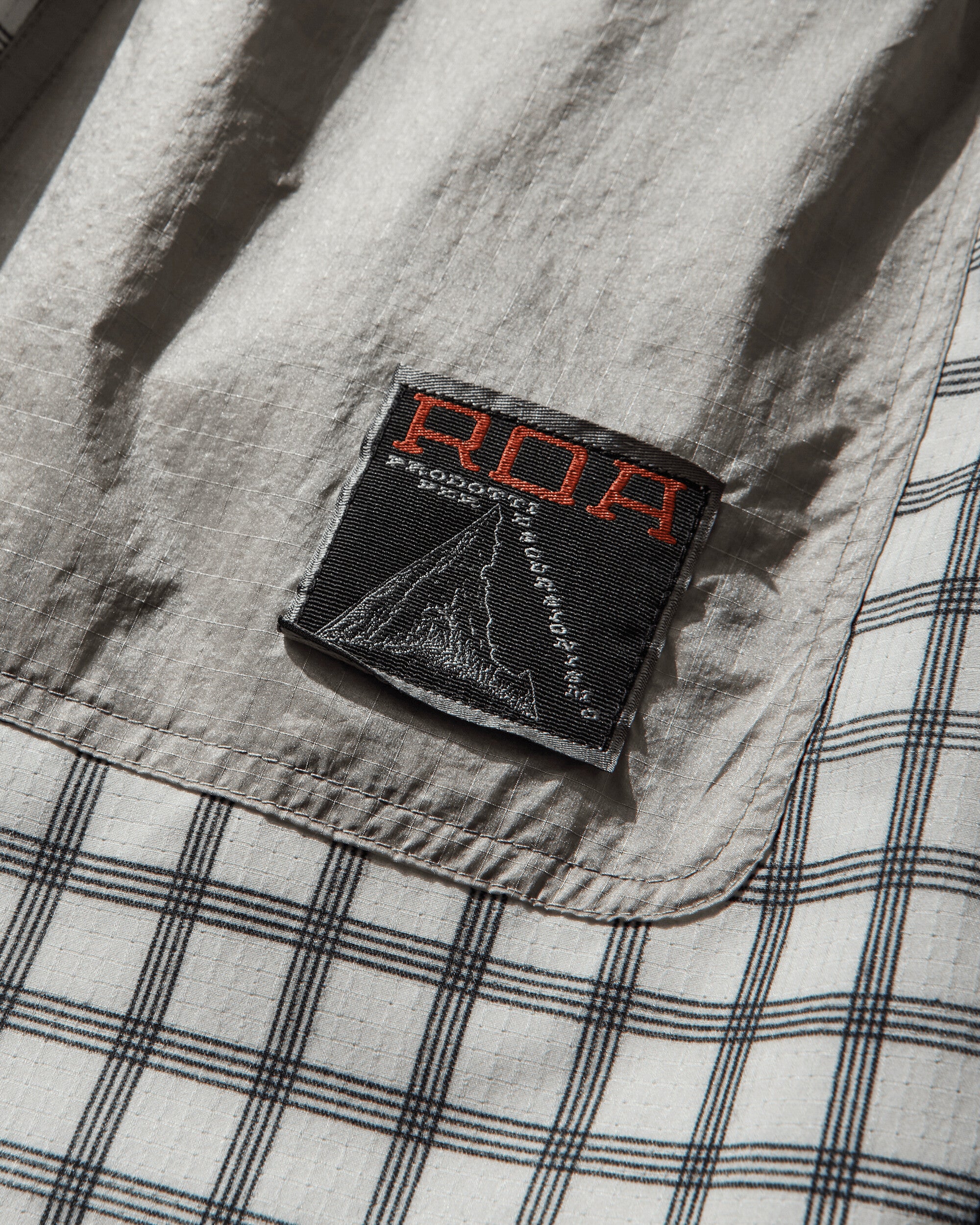 ROA Aair Floweave Printed Check Elasticated Waistband Pants White Pants Trousers YBMW023FA21 WTH0001