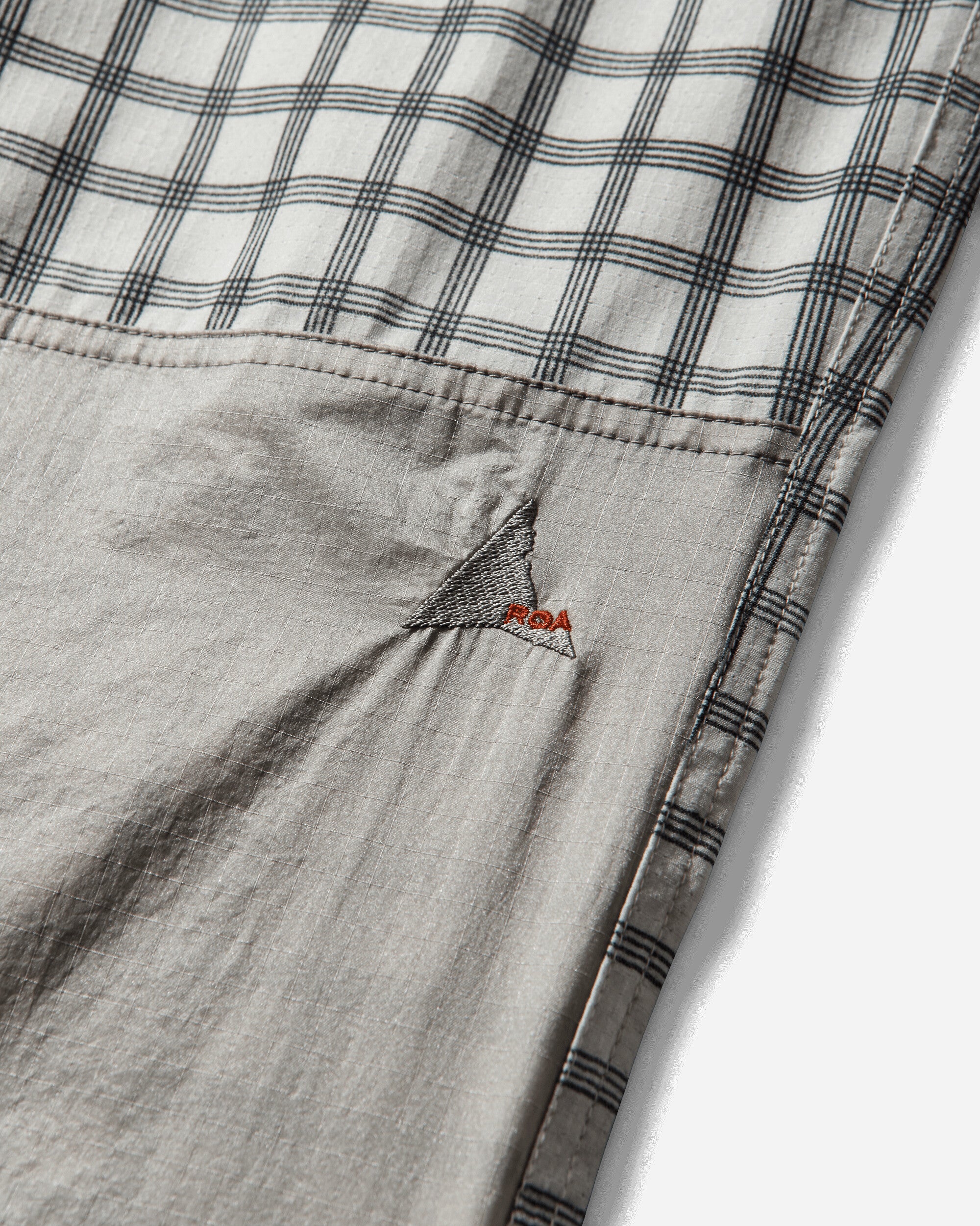 ROA Aair Floweave Printed Check Elasticated Waistband Pants White Pants Trousers YBMW023FA21 WTH0001