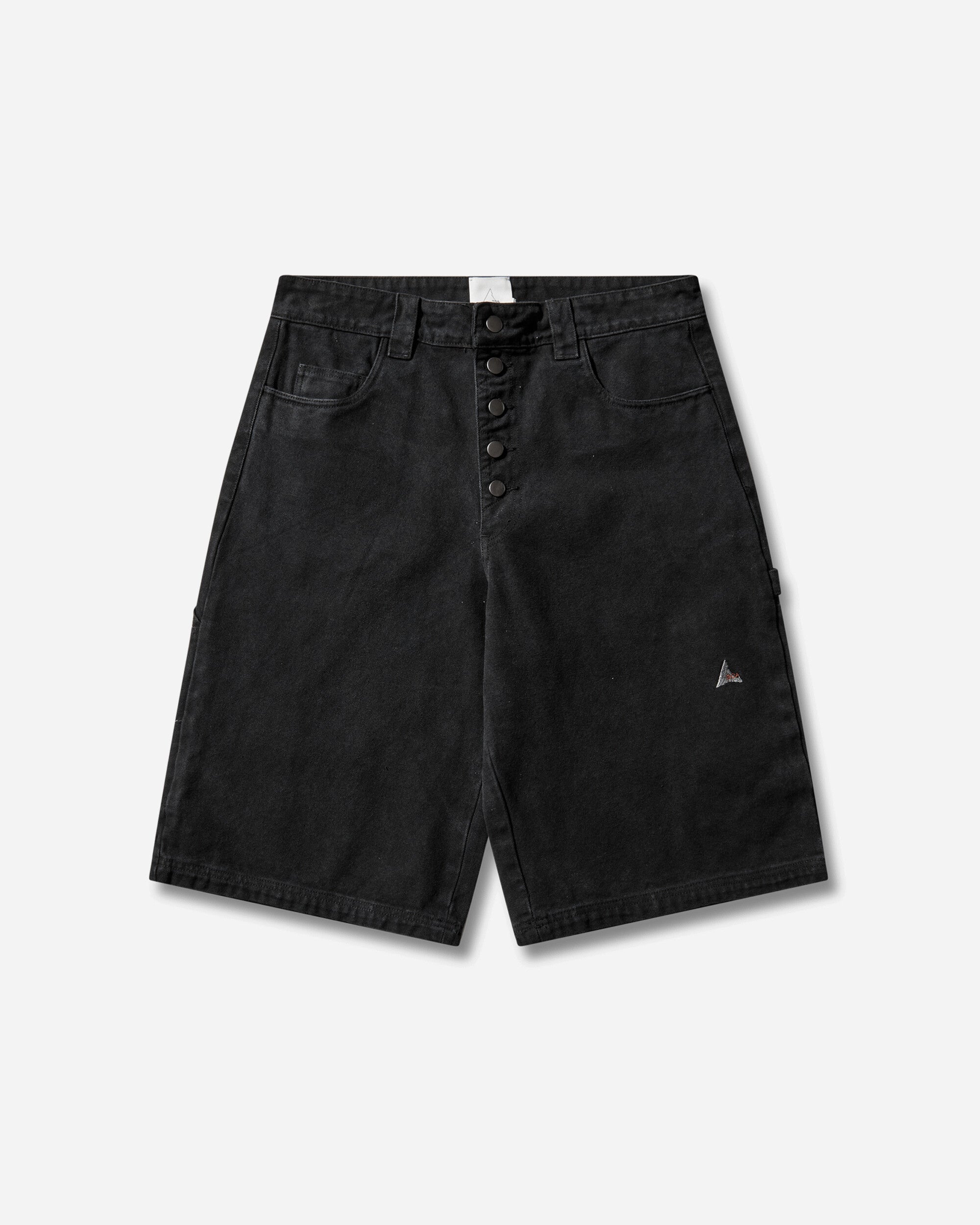 ROA Ash Canvas Shorts Washed Black Pants Trousers YBMW059FA55 BLK0020