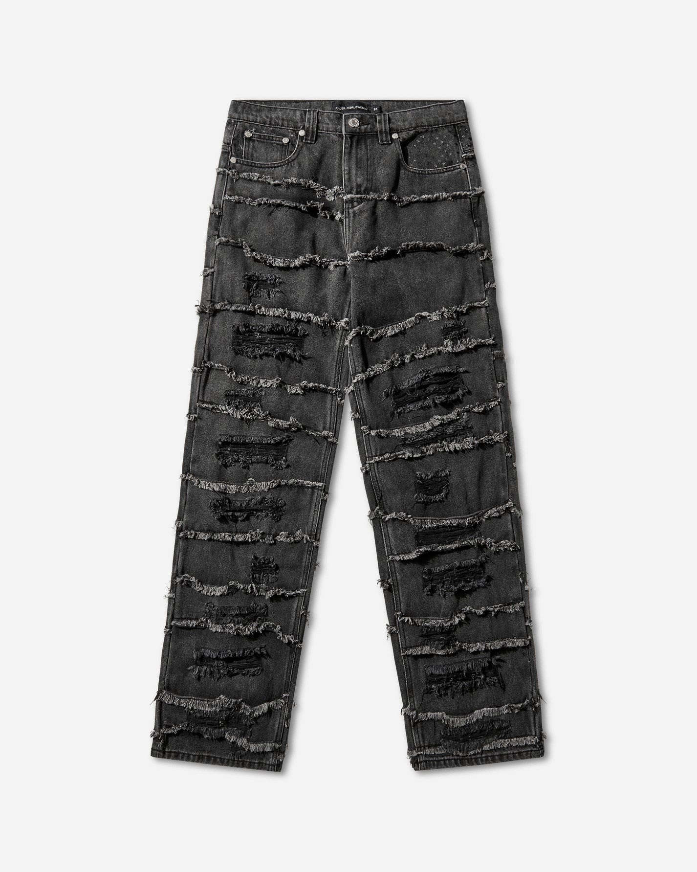 Racer Worldwide Washed Flag Jeans Black Pants Denim SS23-JEANS-FLAG BLACK