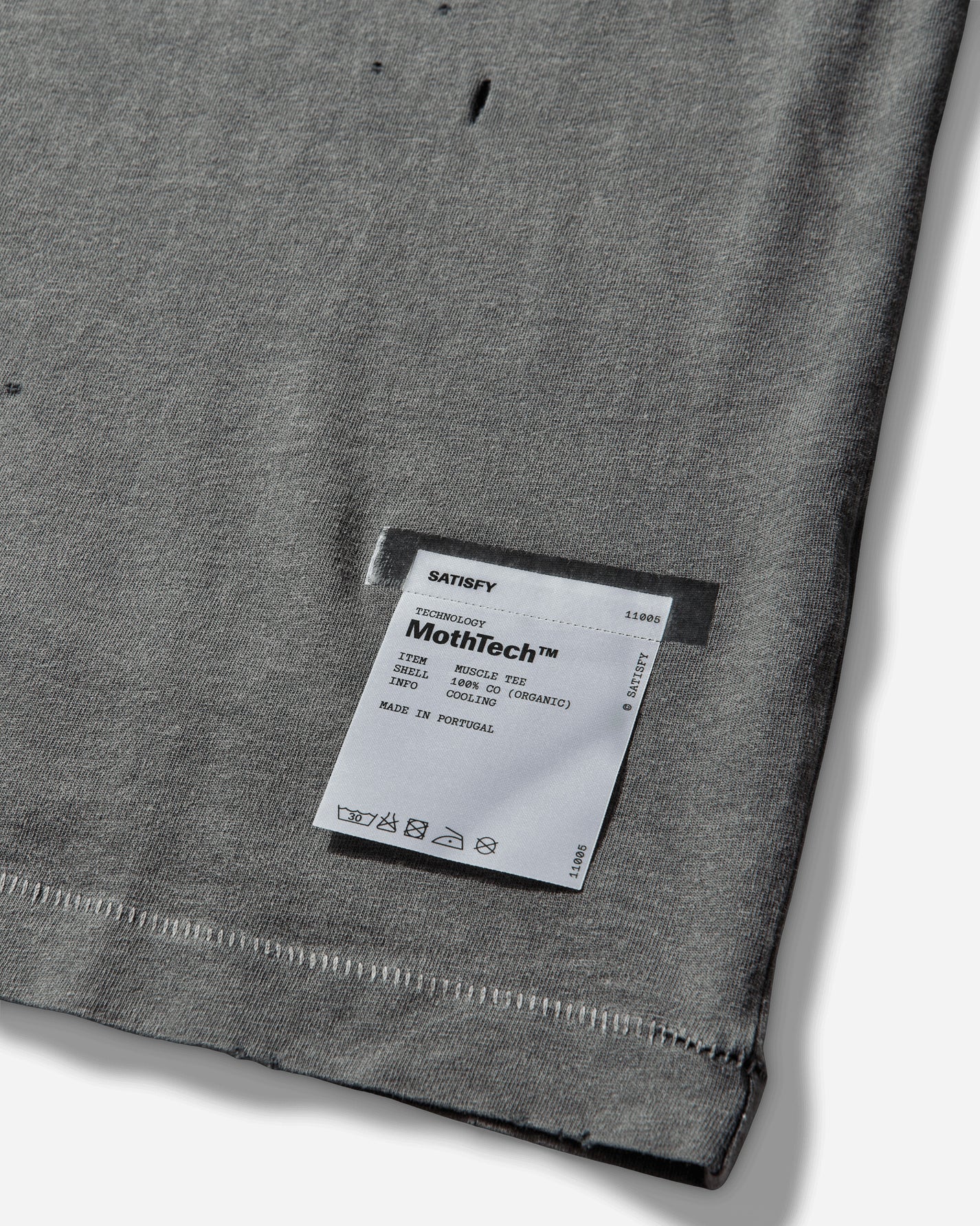 Satisfy Mothtech Muscle Tee Faded Black T-Shirts Shortsleeve 11005 01A05