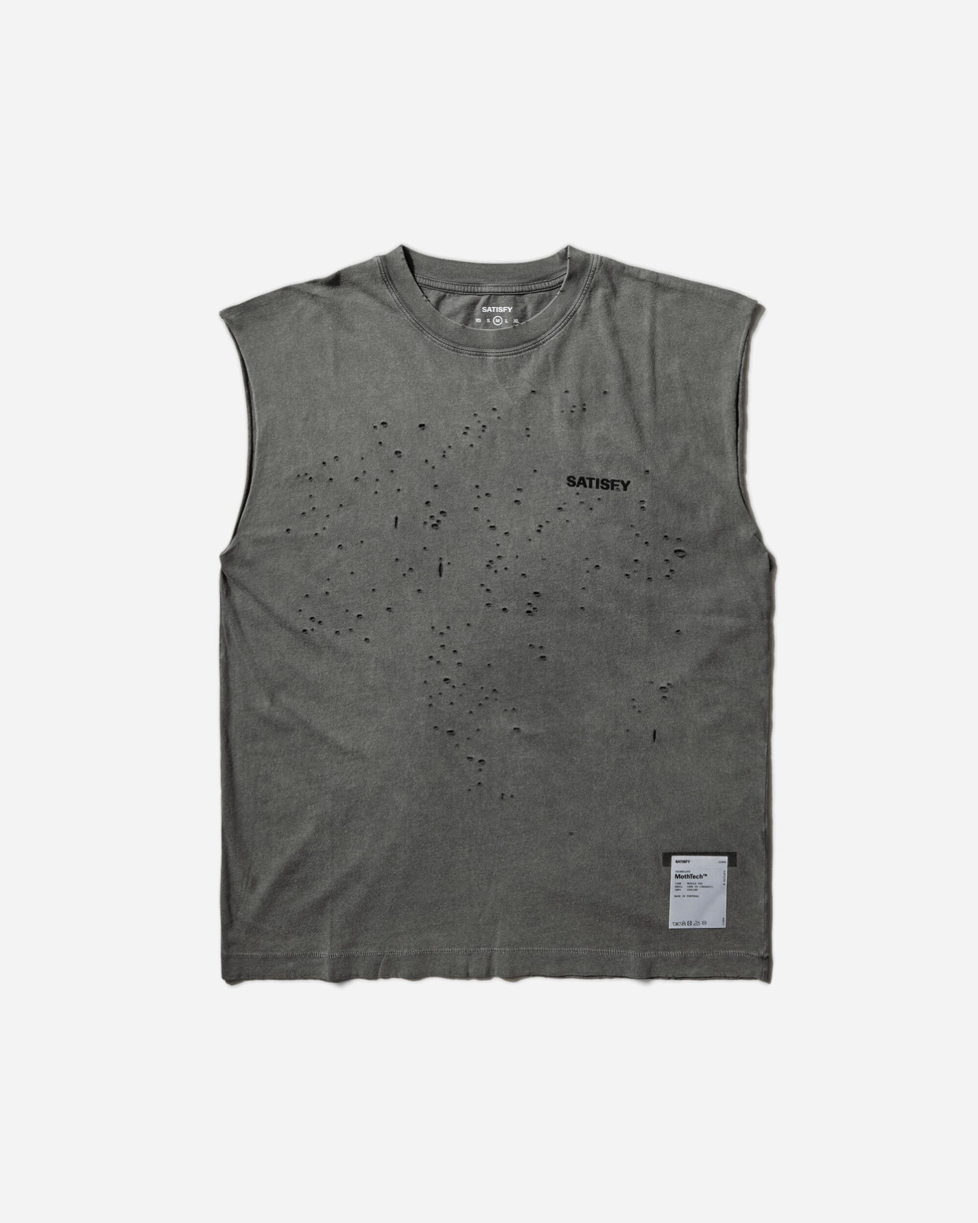 Satisfy Mothtech Muscle Tee Faded Black T-Shirts Shortsleeve 11005 01A05