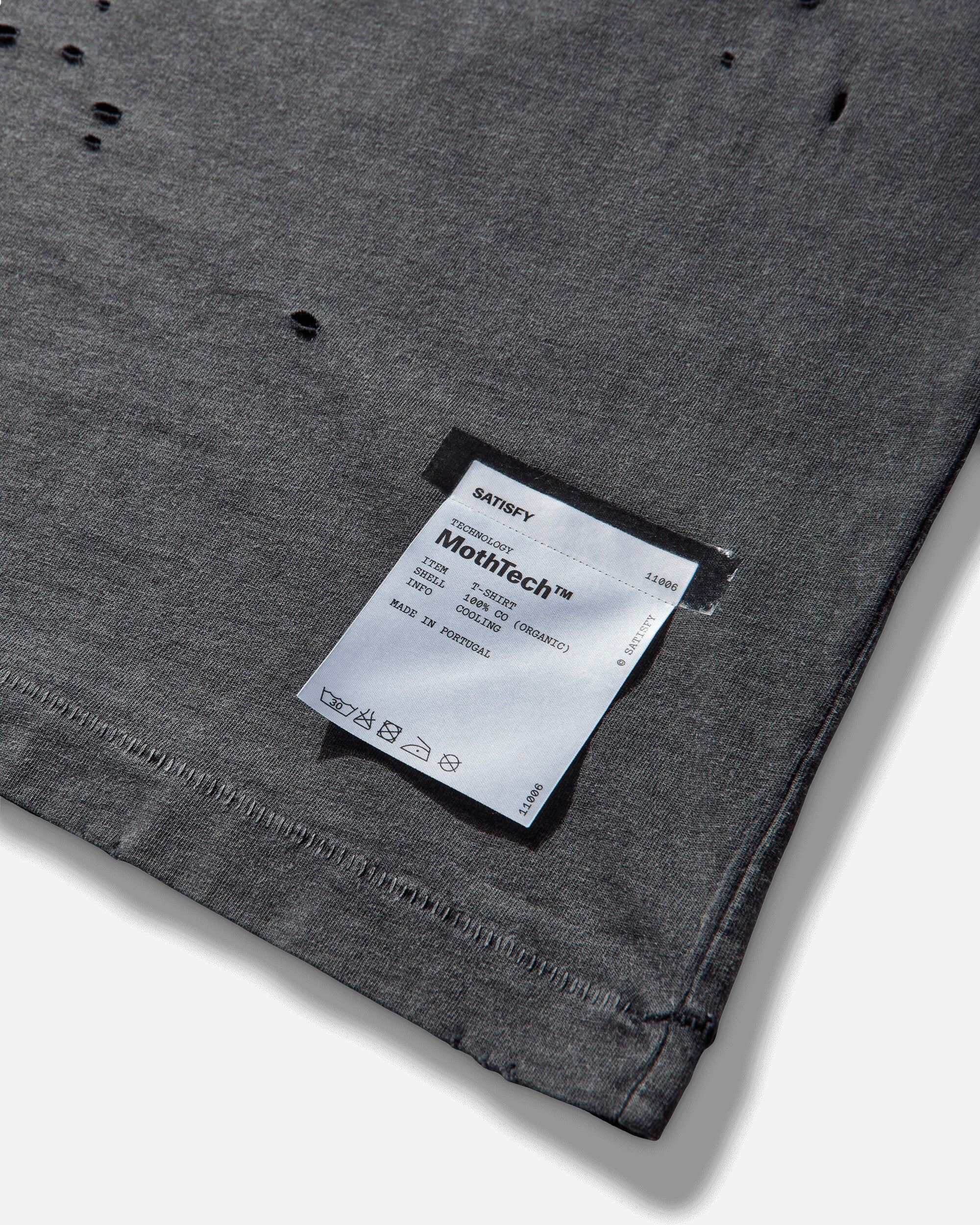 Satisfy Mothtech T Shirt Aged Black SAB T-Shirts Shortsleeve 11006 00A02