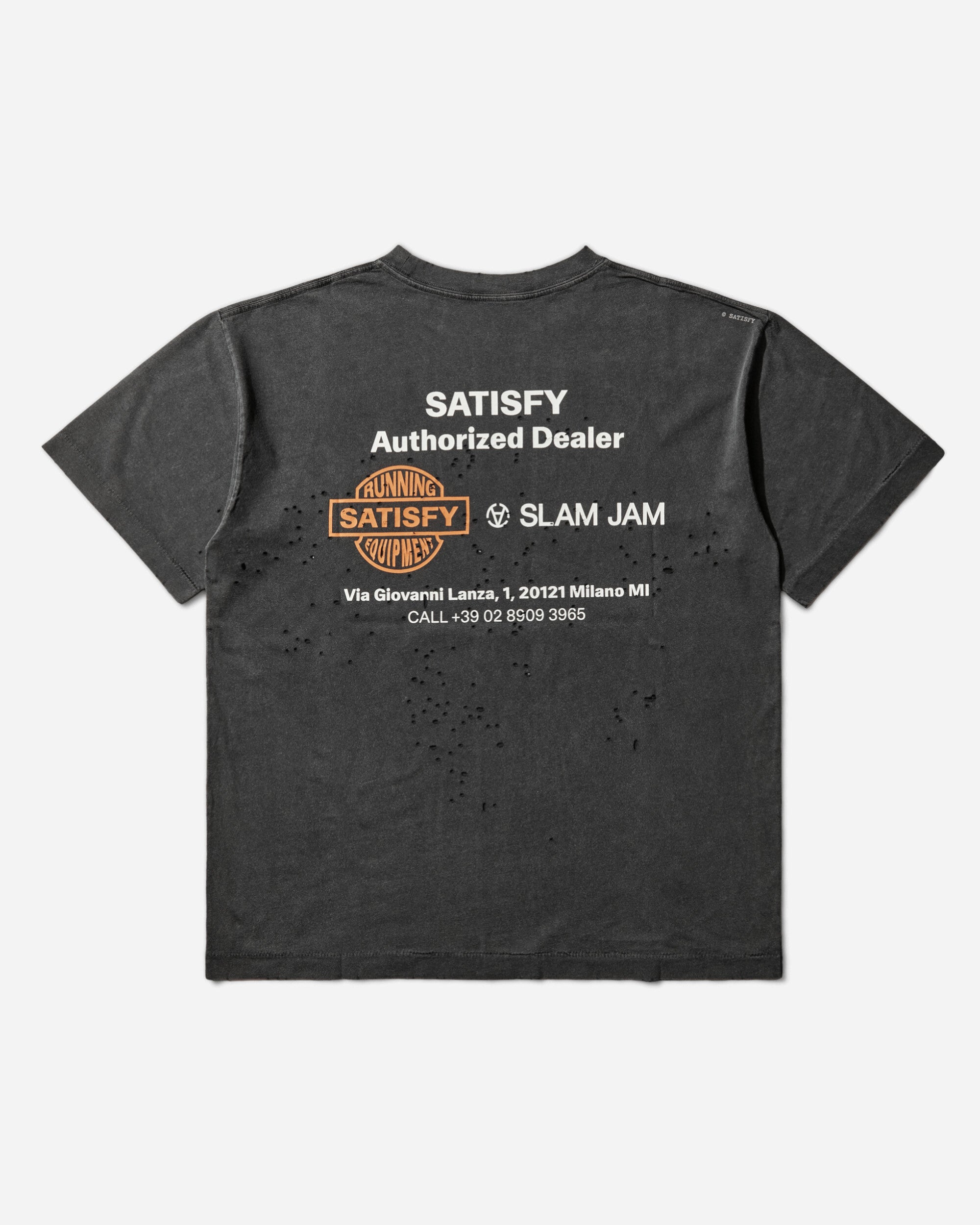 Satisfy Satisfy X Slam Jam Tee Aged Black T-Shirts Shortsleeve 11006 1