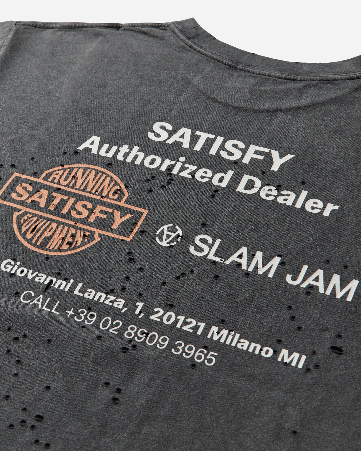 Satisfy Satisfy X Slam Jam Tee Aged Black T-Shirts Shortsleeve 11006 1